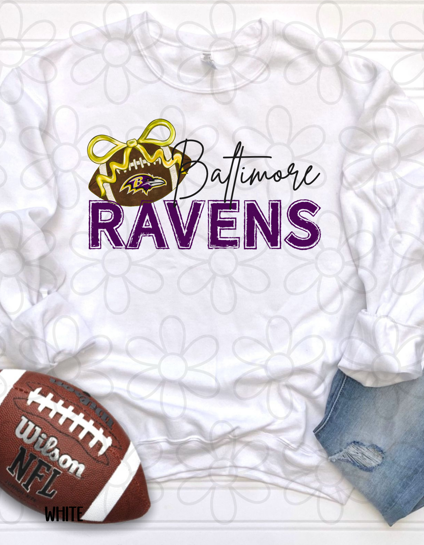 Football Bow Teams (Multiple Options) Kids Completed Tee