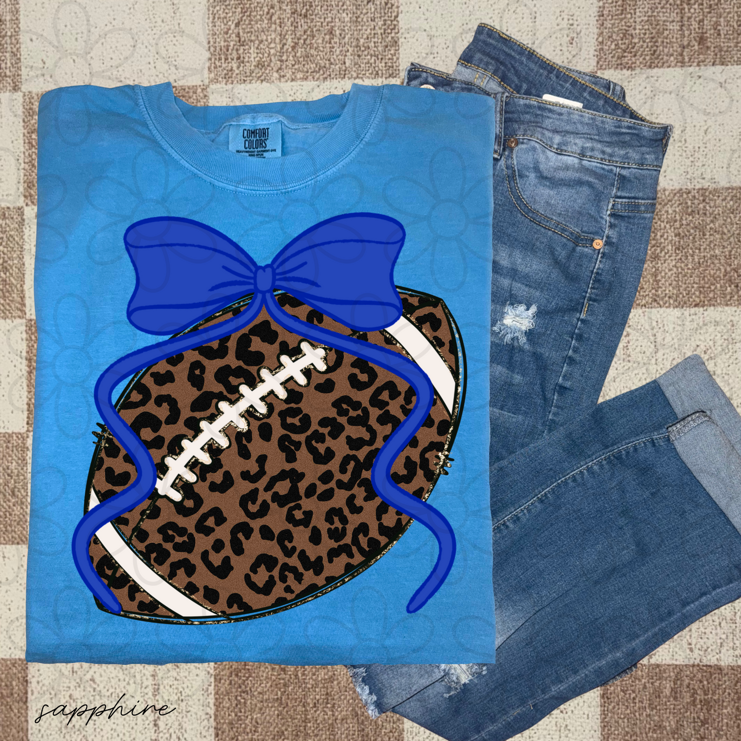 Leopard Football Colorful Bows (Multiple Options) DTF Transfer