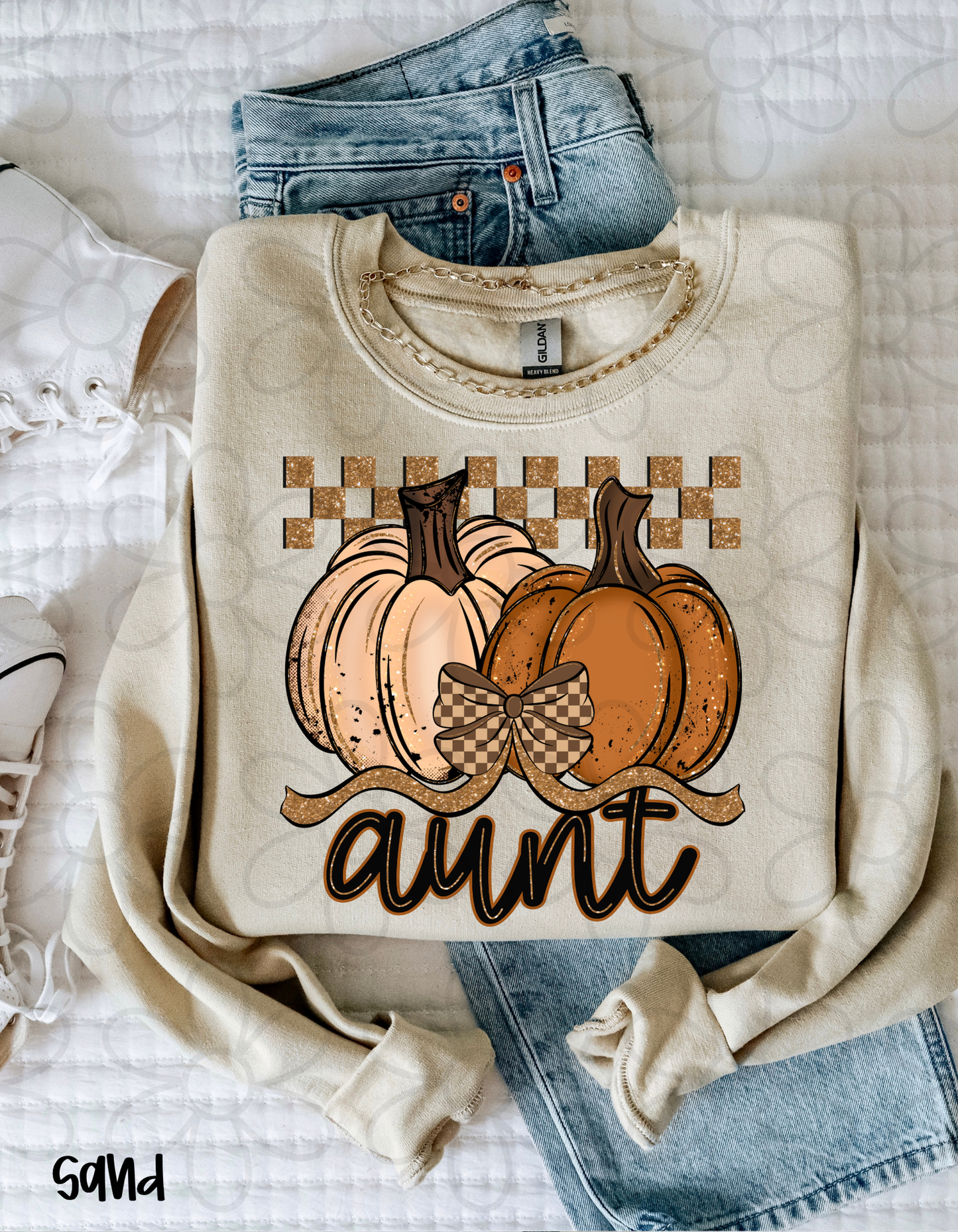 Fall Pumpkins Checkered Names (Multiple Options - No Customs) DTF Transfer