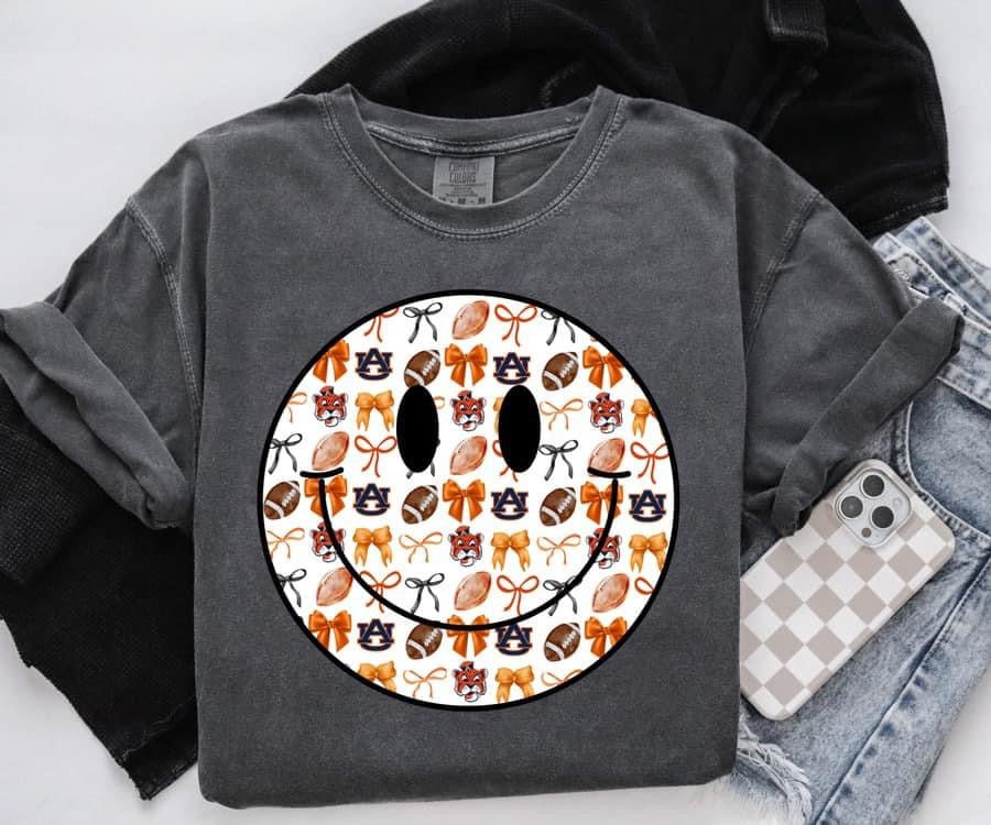 Auburn University Football Smiley π DTF Transfer Only