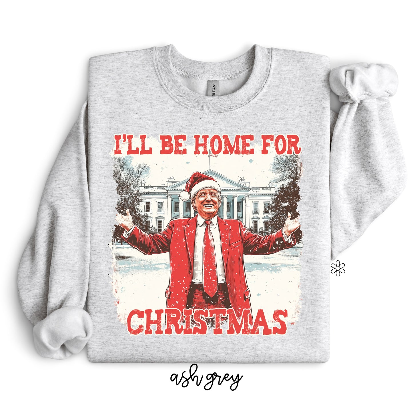 Trump Red I'll Be Home For Christmas Santa Hat DTF Transfer
