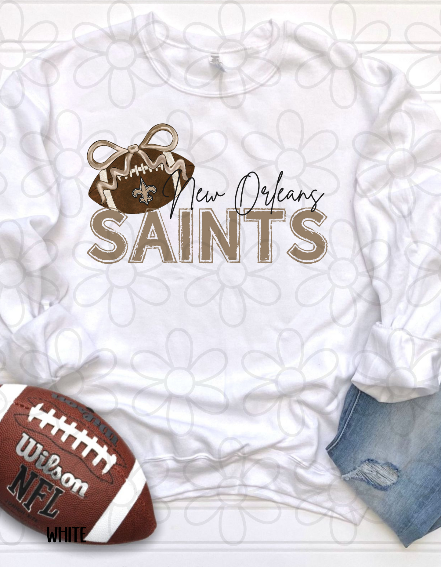Football Bow Teams (Multiple Options) Kids Completed Tee