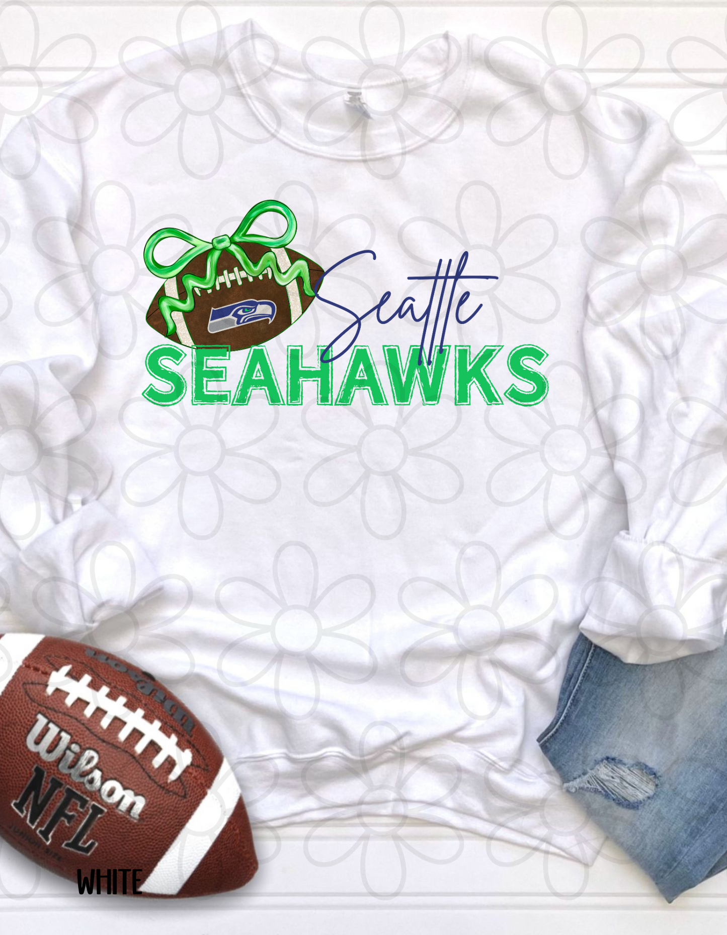 Football Bow Teams (Multiple Options) Kids Completed Tee