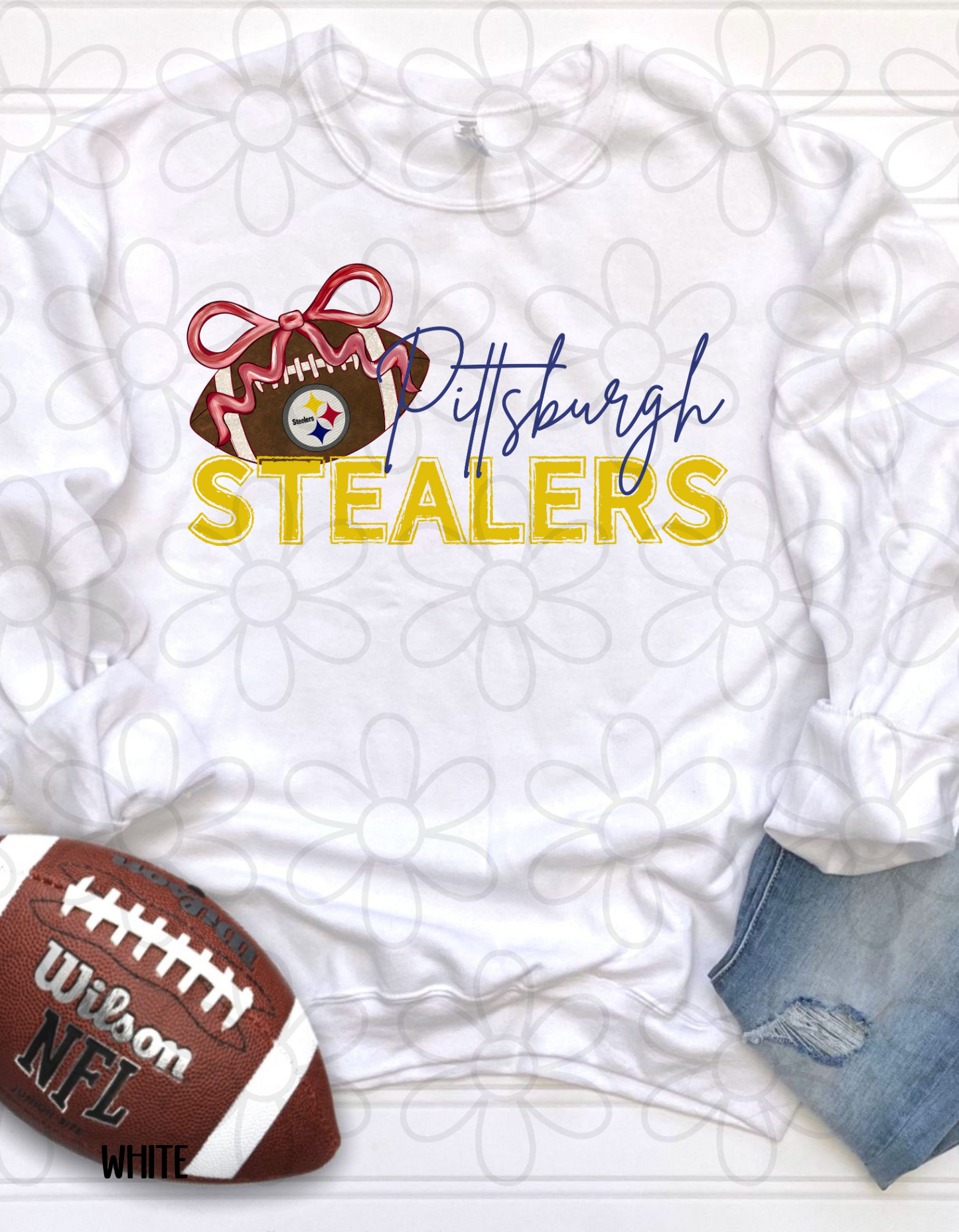 Football Bow Teams (Multiple Options) Kids Completed Tee