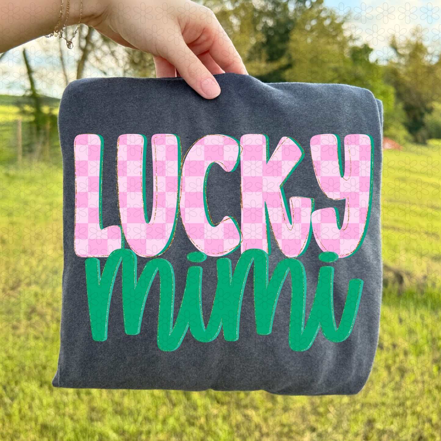 Pink Checkered Lucky (Multiple Options) DTF Transfer