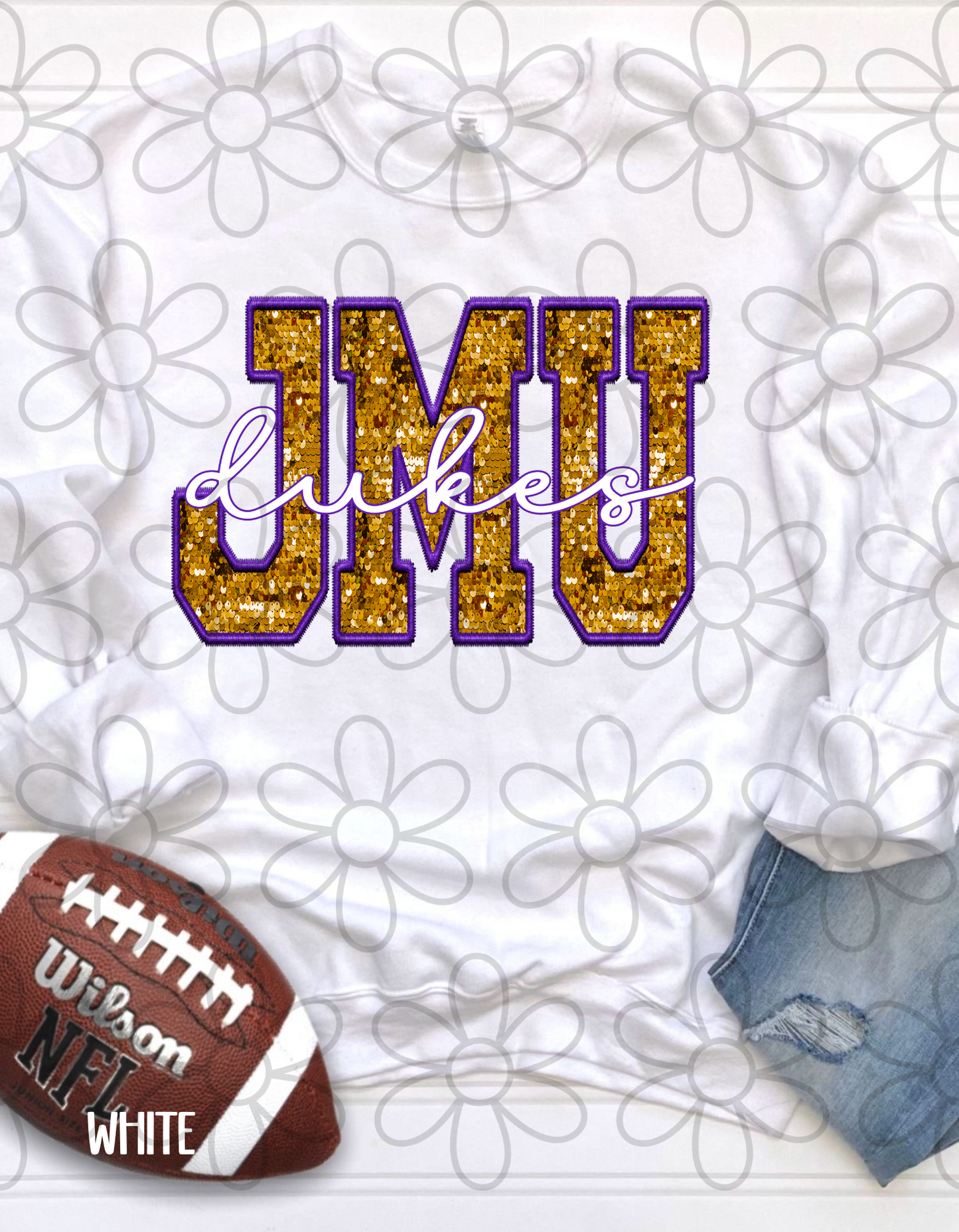 Football Team Sequins (Multiple Options) Kids Completed Tee