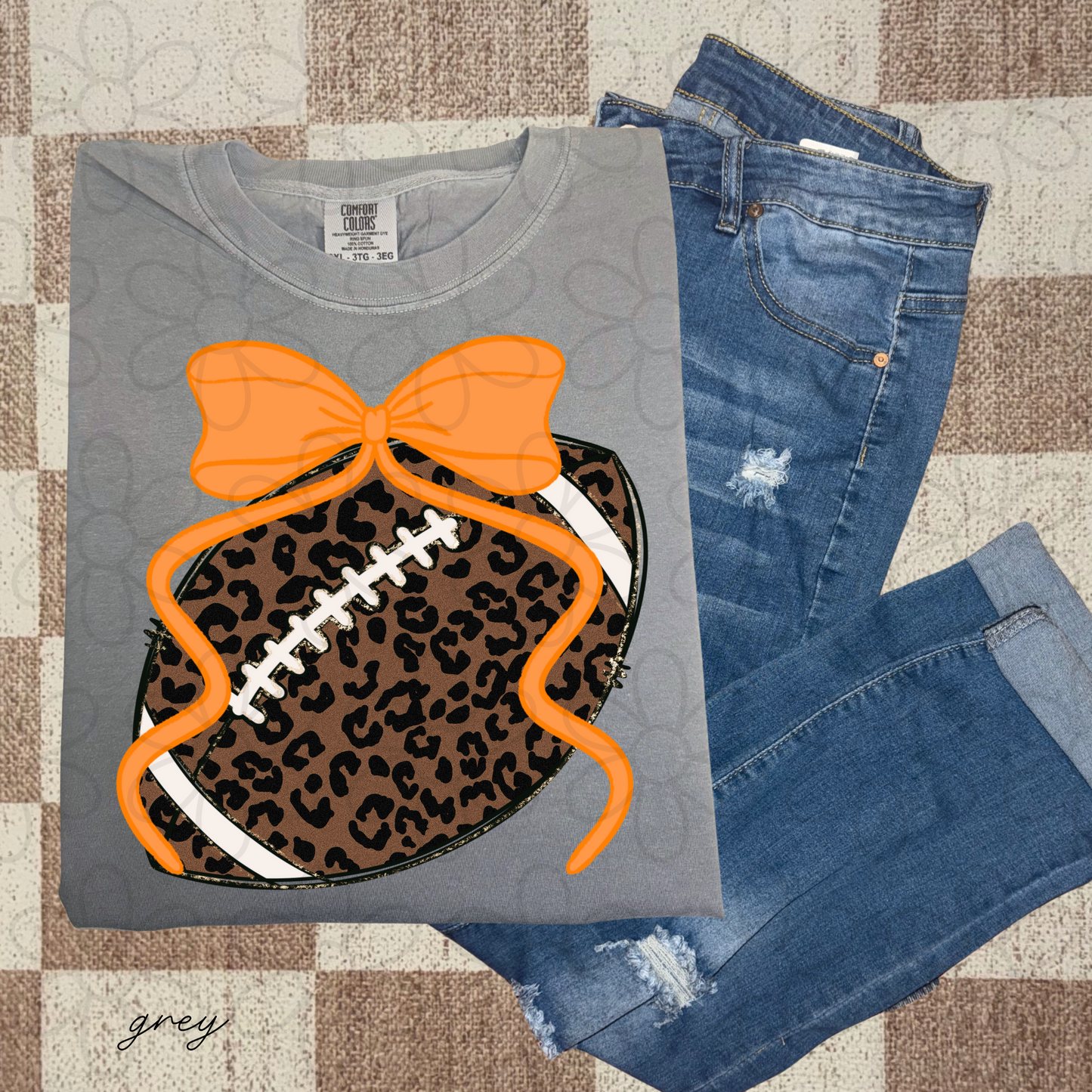 Leopard Football Colorful Bows (Multiple Options) DTF Transfer