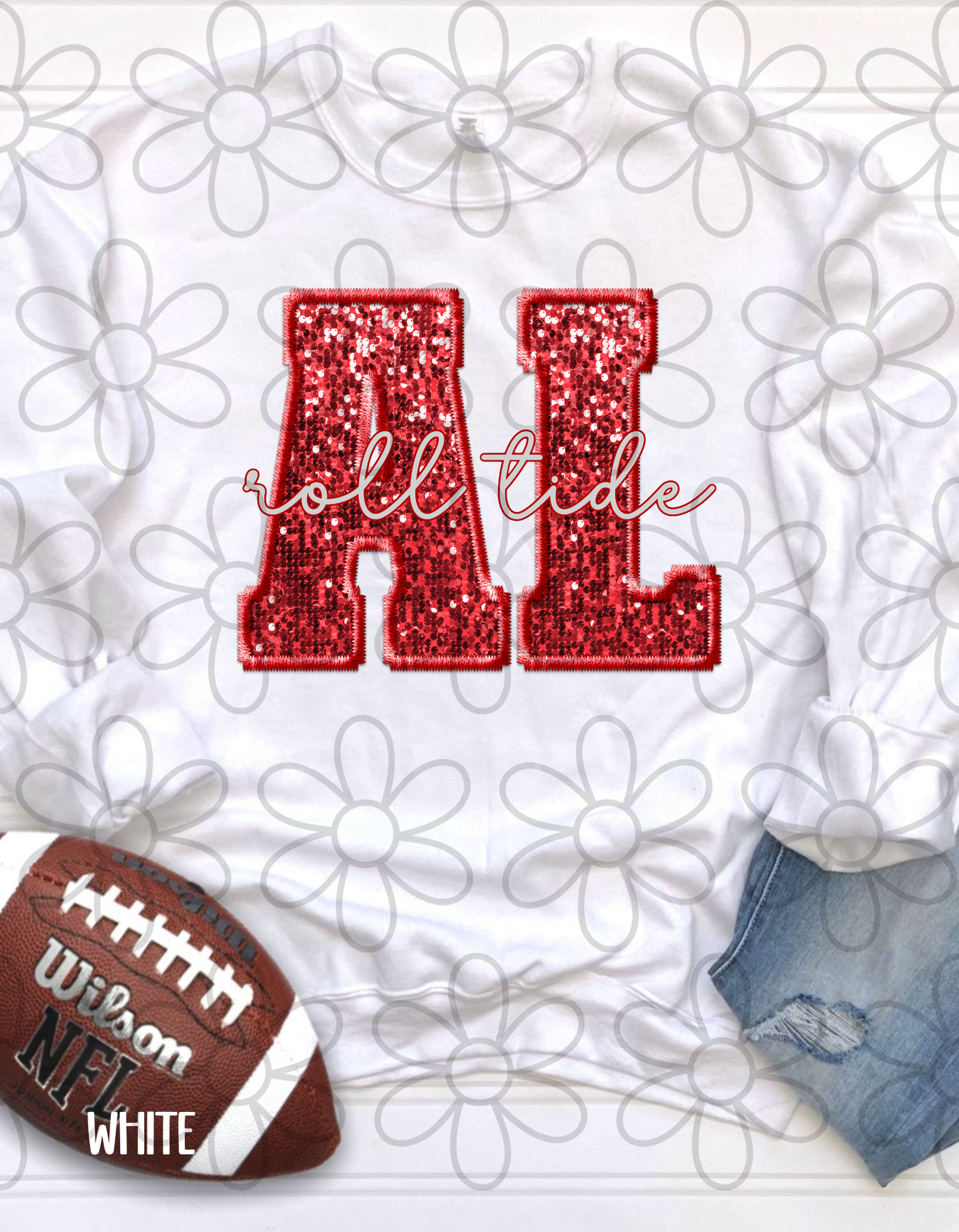 Football Team Sequins (Multiple Options) Kids Completed Tee