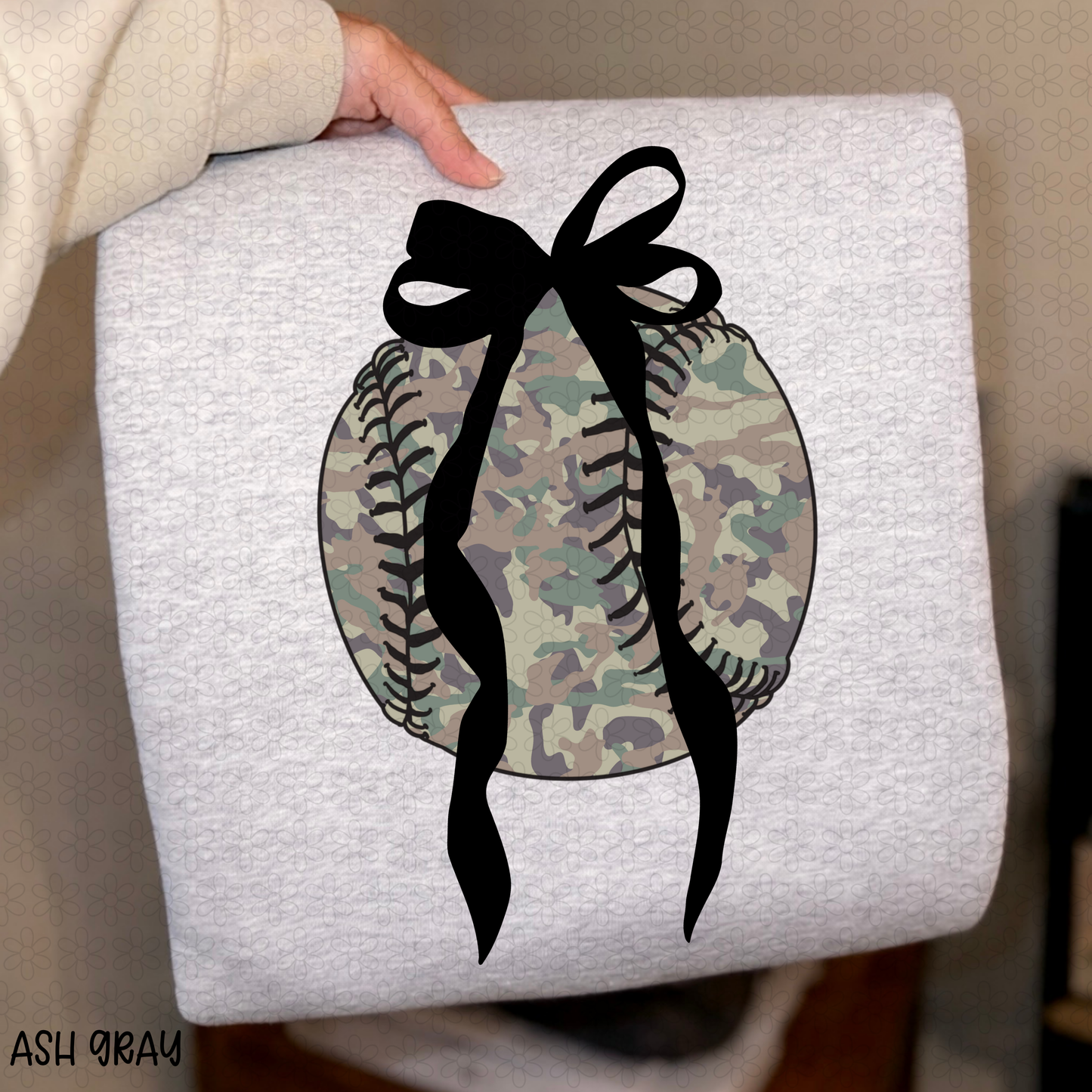 Camo Ball Black Bow DTF Transfer