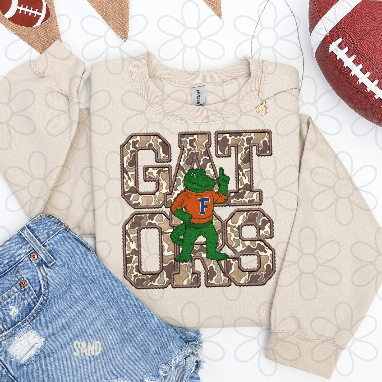 Camo Football Teams Mascot (Multiple Options) Kids Completed Tee