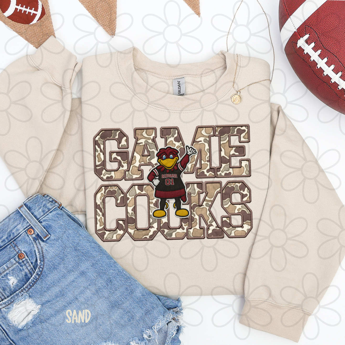 Camo Football Teams Mascot (Multiple Options) Kids Completed Tee