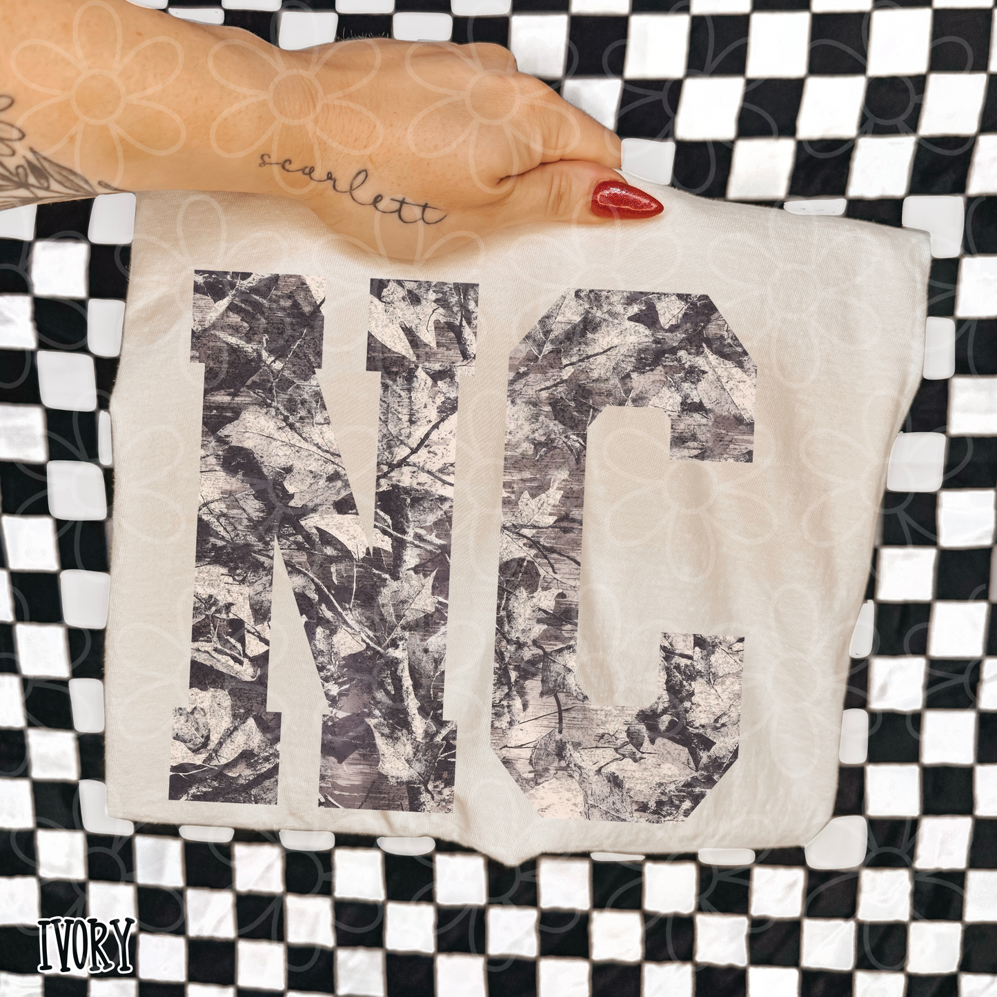 Leafy Camo State Abbreviations (Multiple Options) ( DTF Transfer