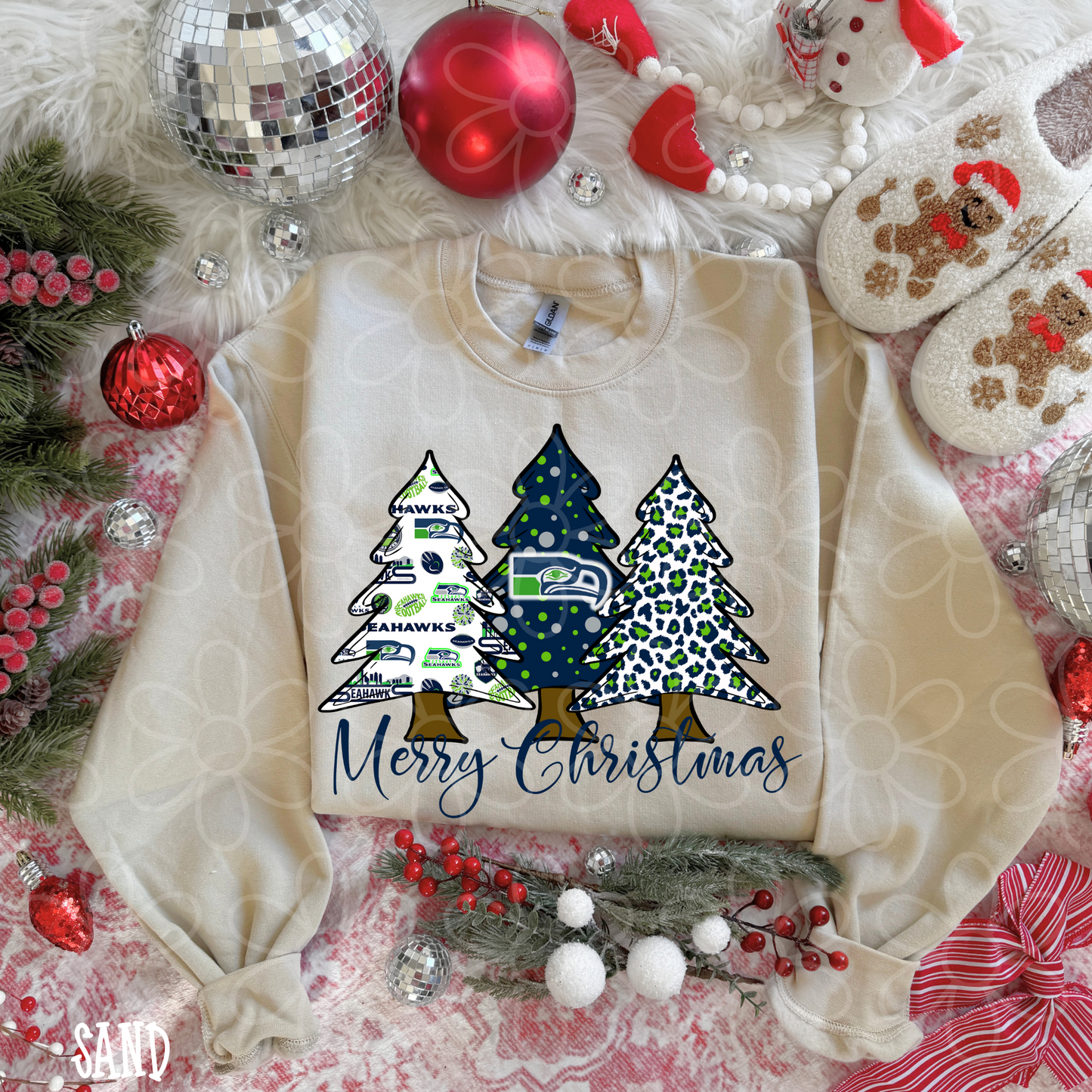 Merry Christmas Sports Team Trees (Multiple Options) Completed Tee