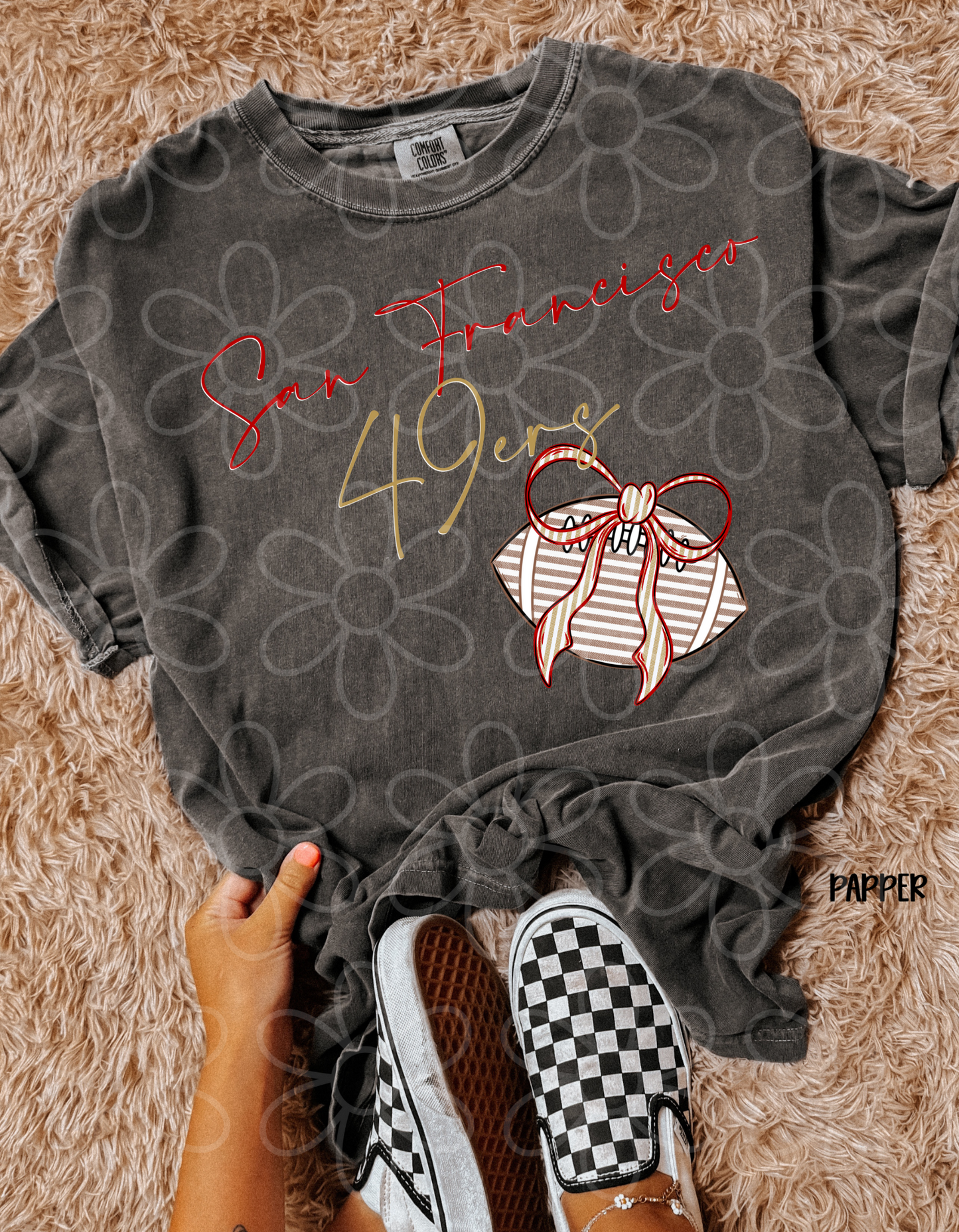 Sports Teams Striped Football Bow (Multiple Options) DTF Transfer