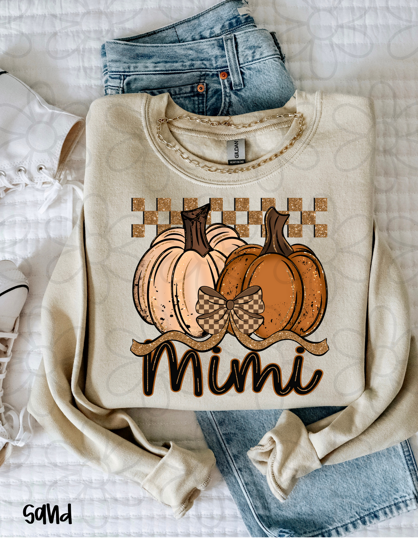 Fall Pumpkins Checkered Names (Multiple Options - No Customs) DTF Transfer