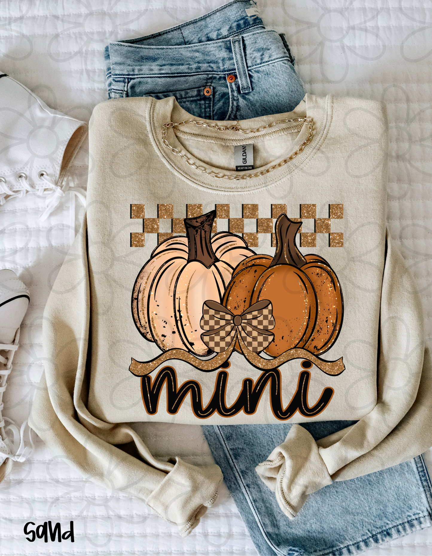 Fall Pumpkins Checkered Names (Multiple Options - No Customs) DTF Transfer
