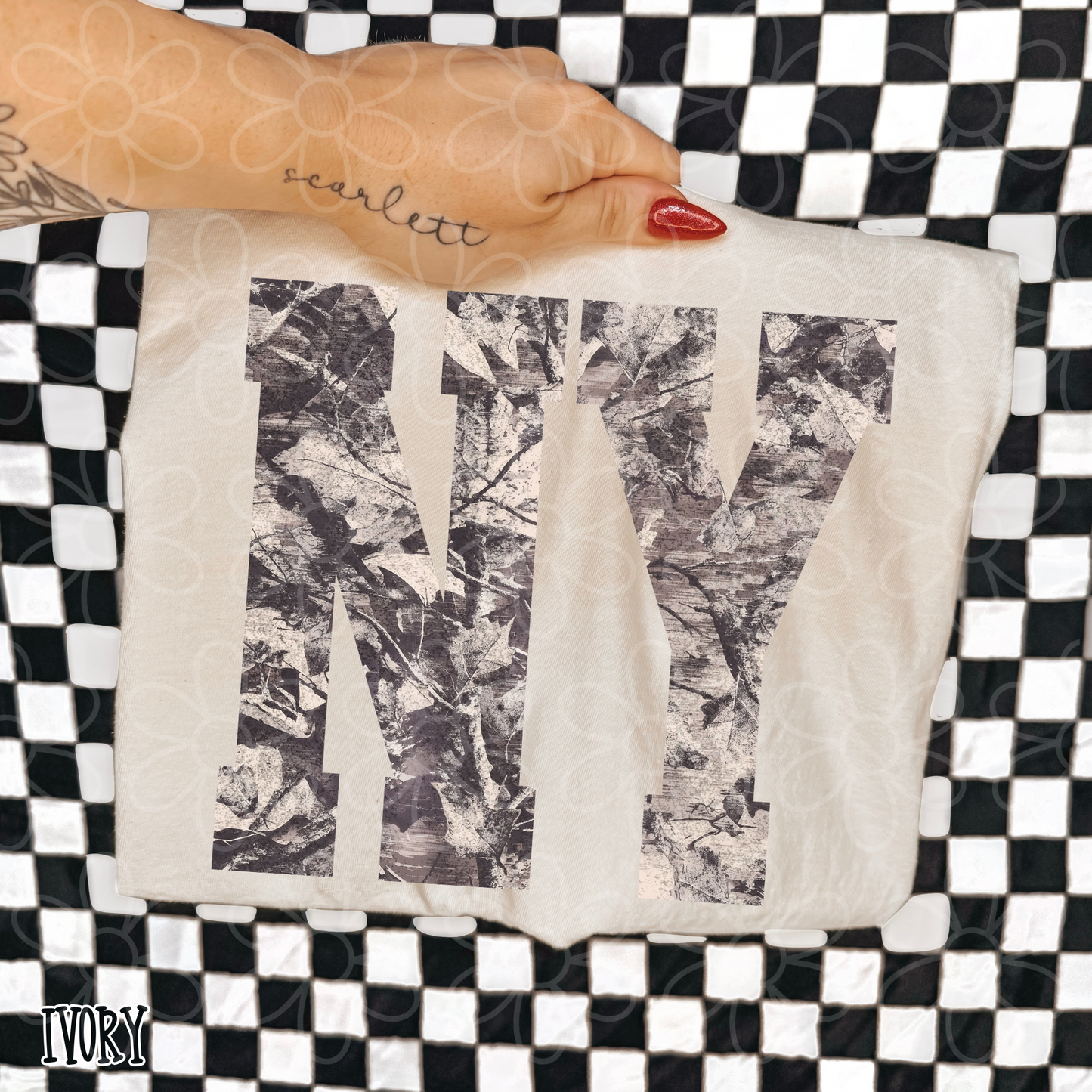 Leafy Camo State Abbreviations (Multiple Options) Completed Tee