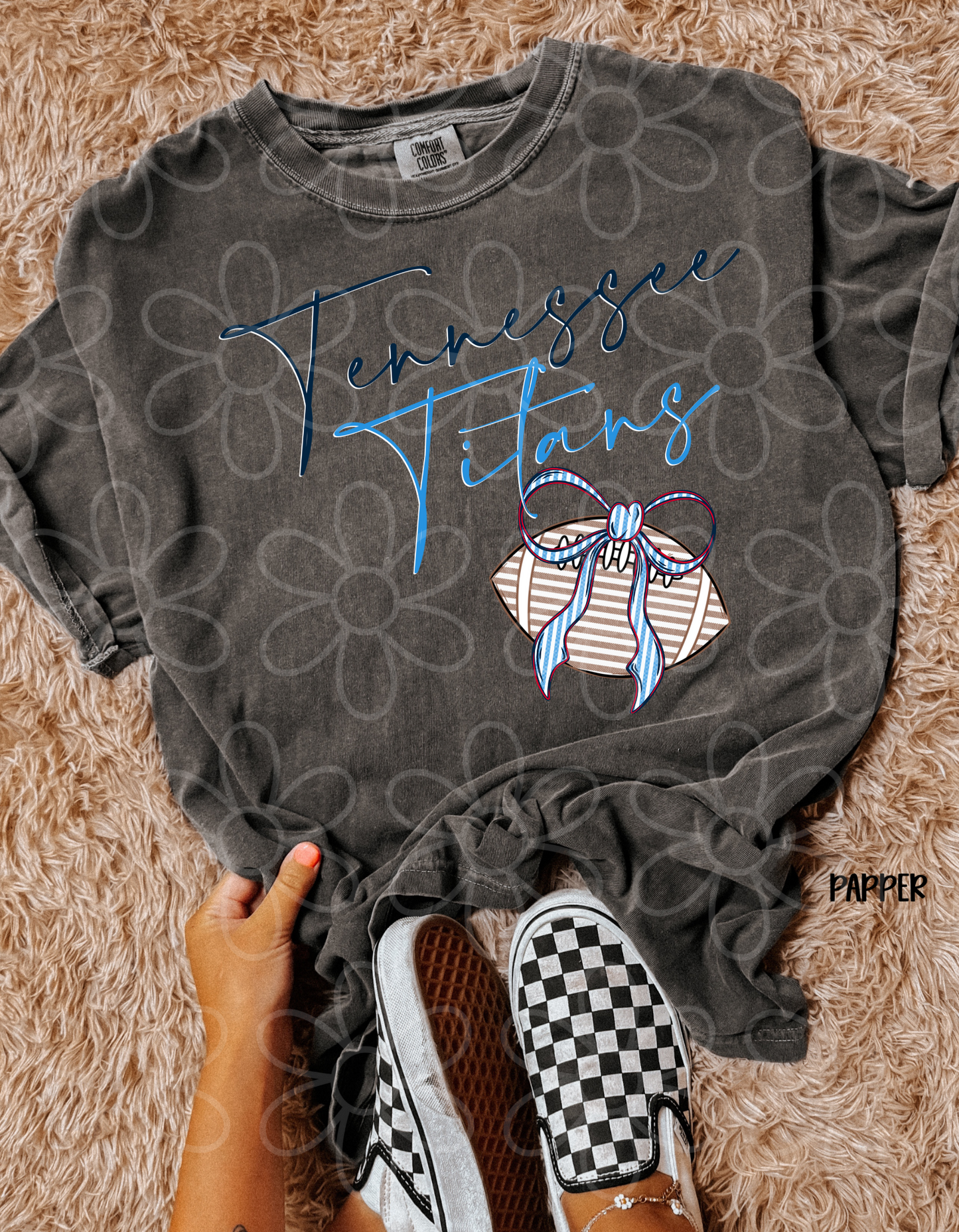 Sports Teams Striped Football Bow (Multiple Options) DTF Transfer