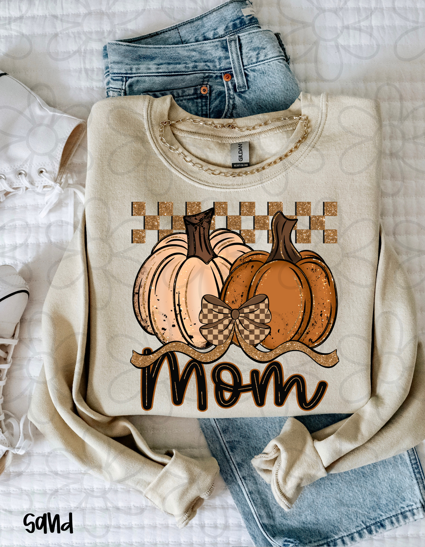 Fall Pumpkins Checkered Names (Multiple Options - No Customs) DTF Transfer