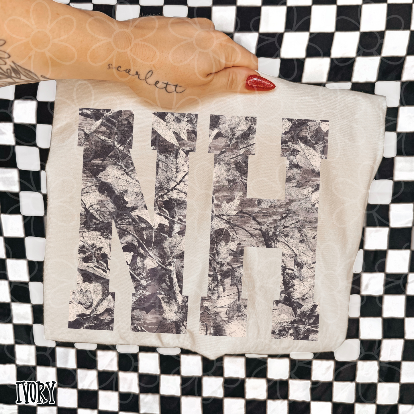Leafy Camo State Abbreviations (Multiple Options) ( DTF Transfer