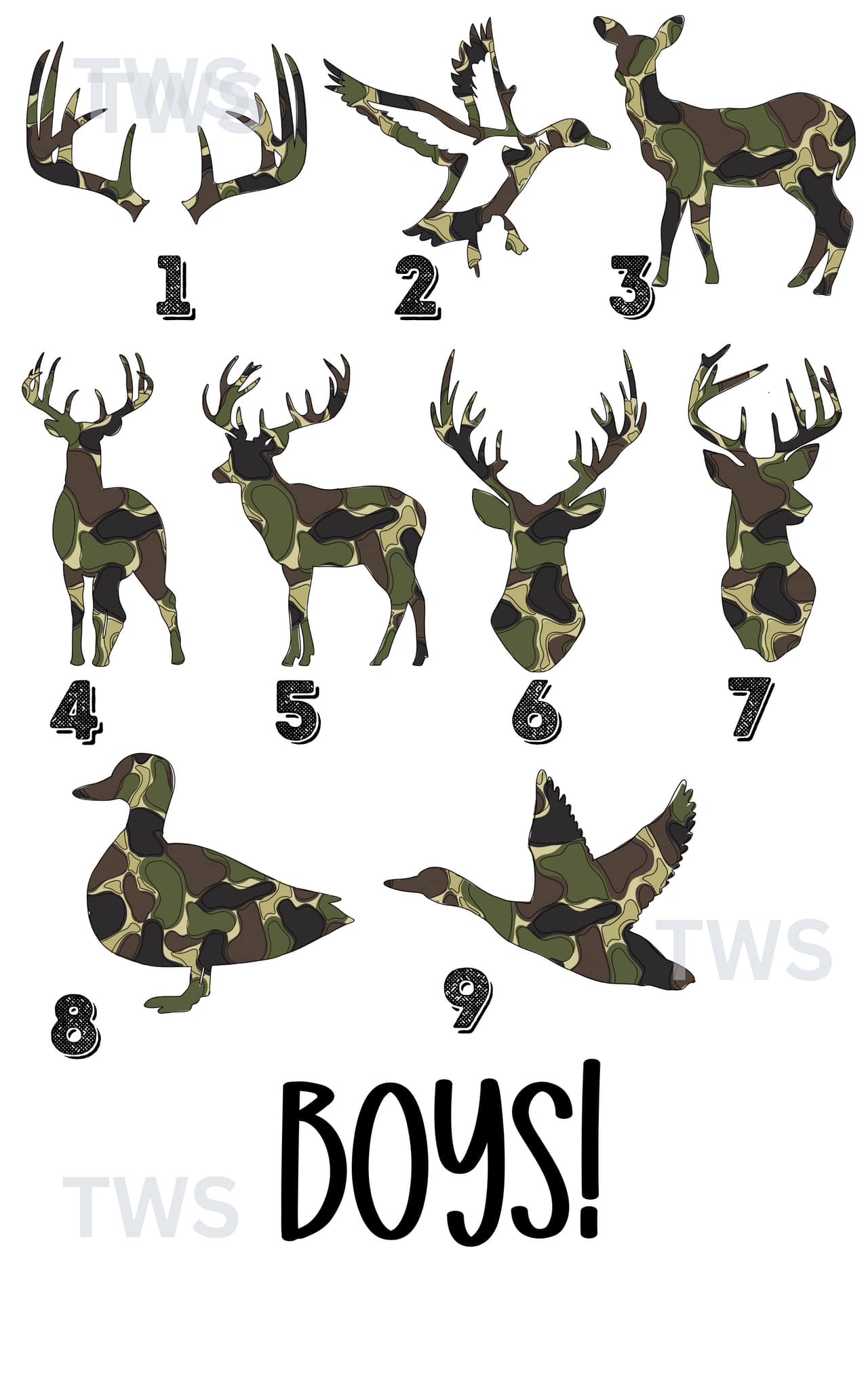 Camo heads (Multiple Options no customs) DTF Transfer Only