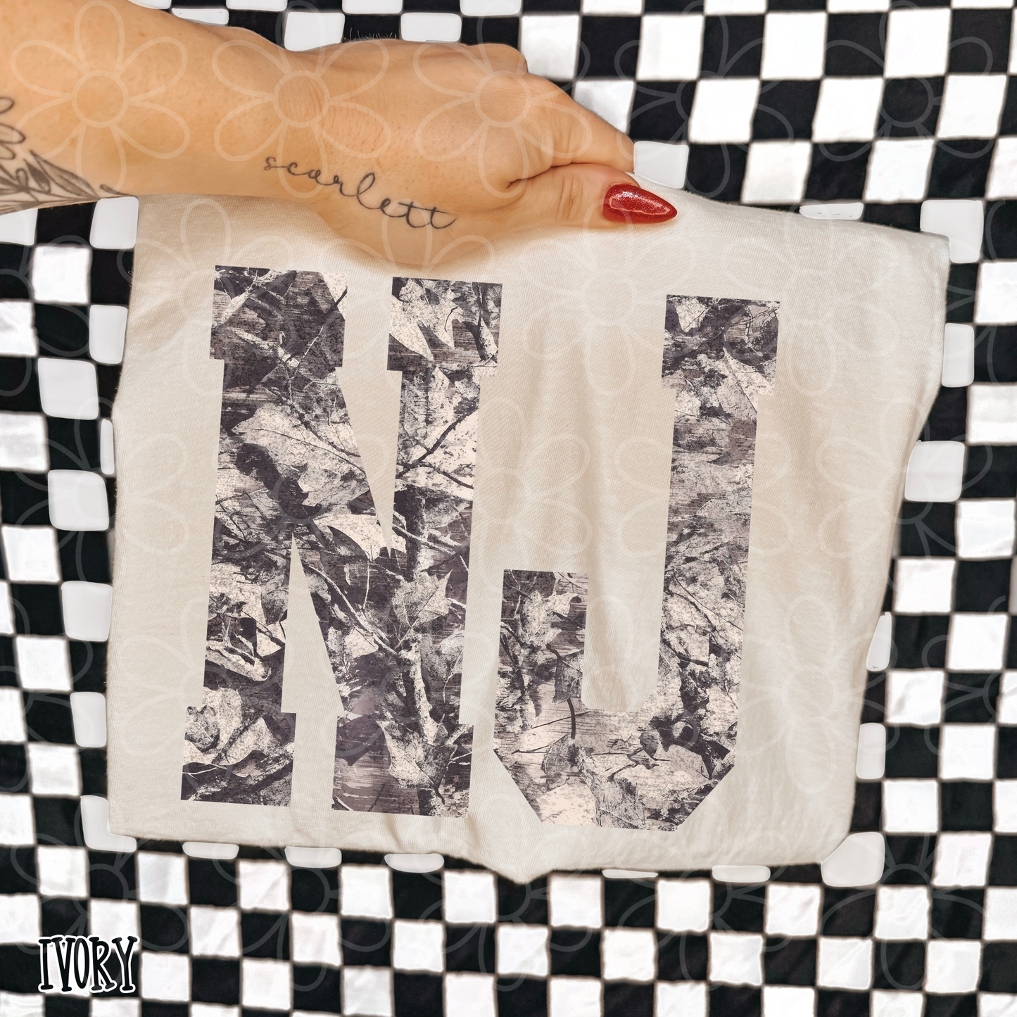 Leafy Camo State Abbreviations (Multiple Options) Completed Tee