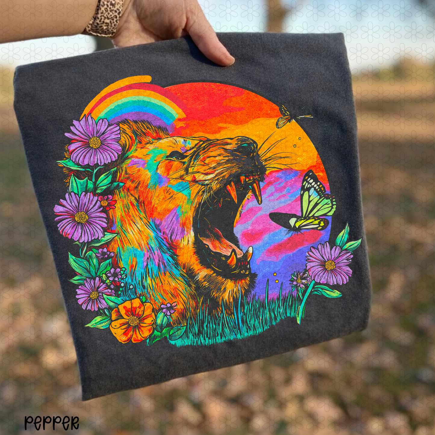 Retro Neon Lion DTF Transfer