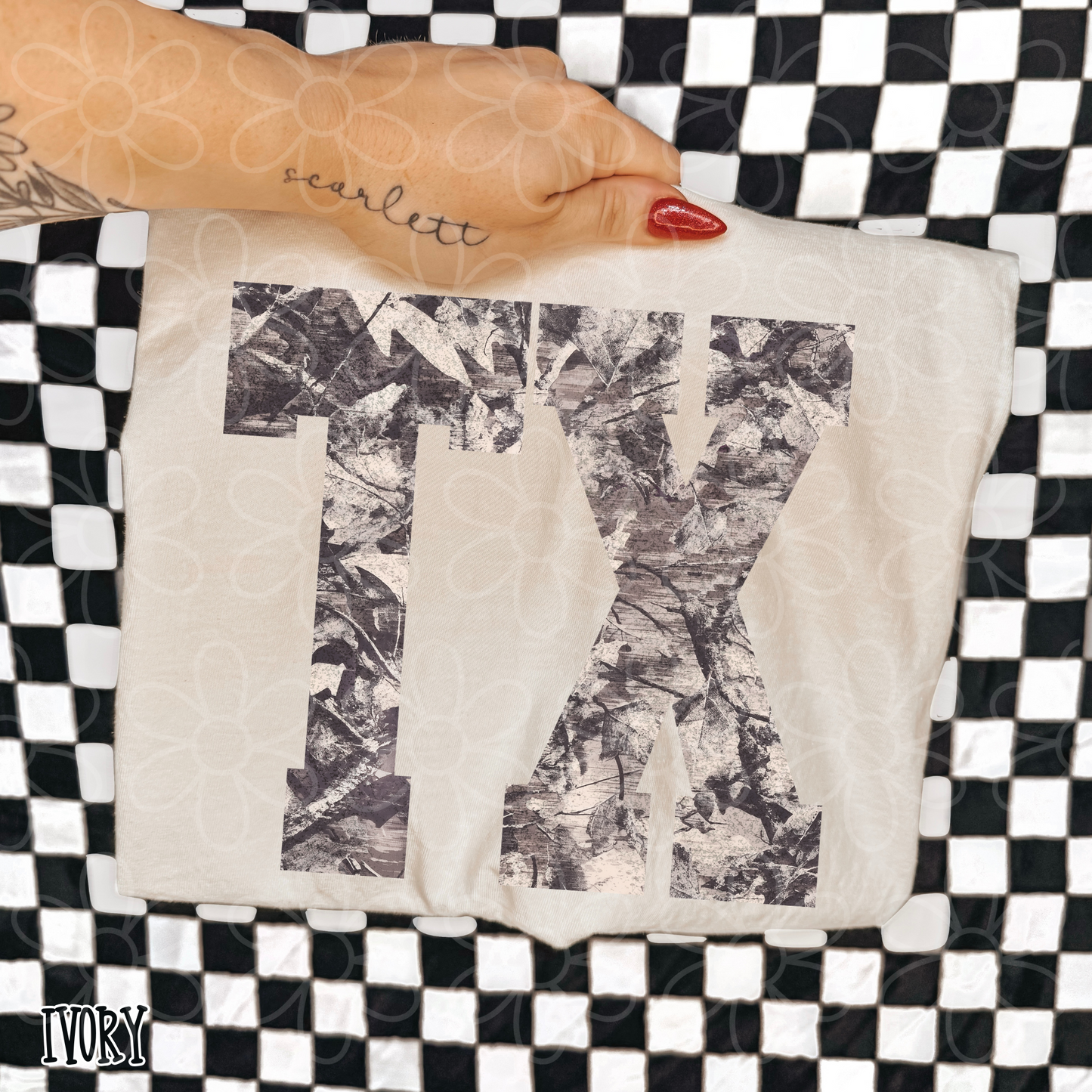 Leafy Camo State Abbreviations (Multiple Options) Completed Tee