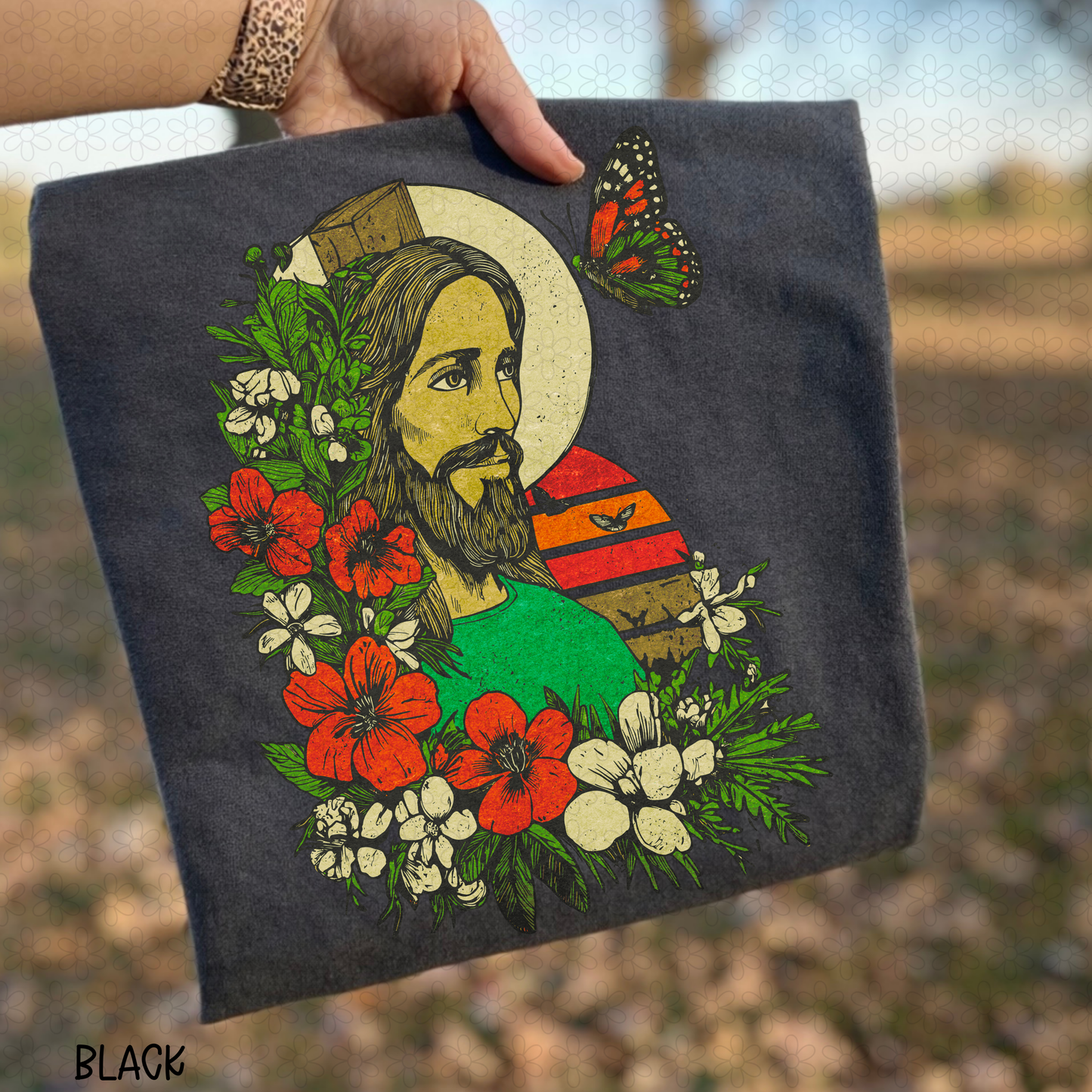 Retro Butterfly Jesus DTF Transfer