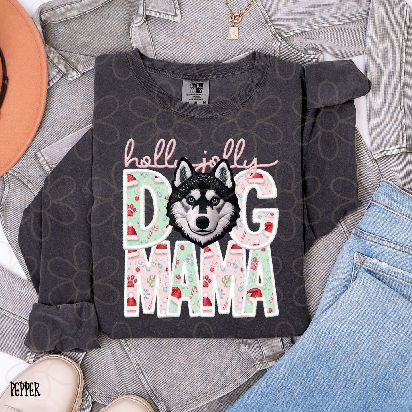 Holly Jolly Dog Mama (Multiple Options) Completed Tee