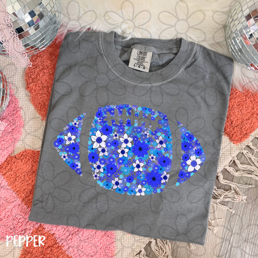 Floral Football Team Colors (Multiple Options) Completed Tee