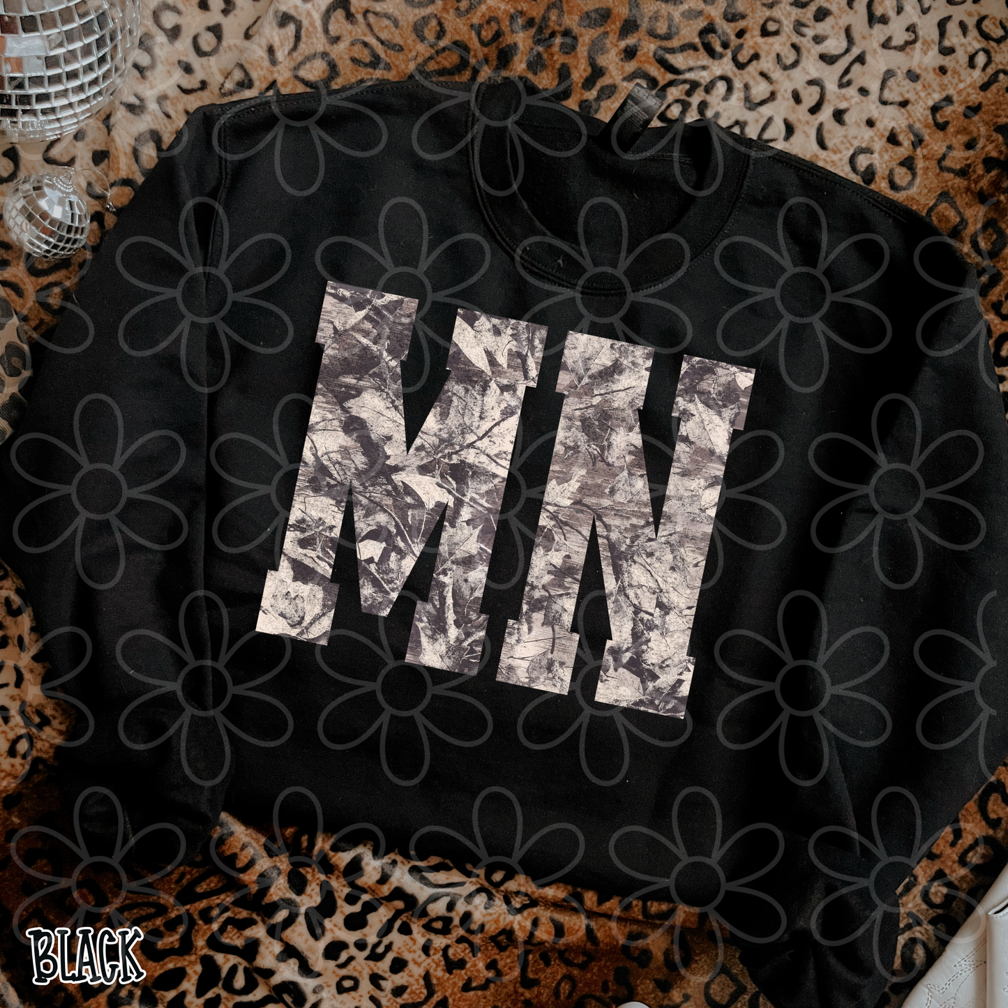 Leafy Camo State Abbreviations (Multiple Options) ( DTF Transfer
