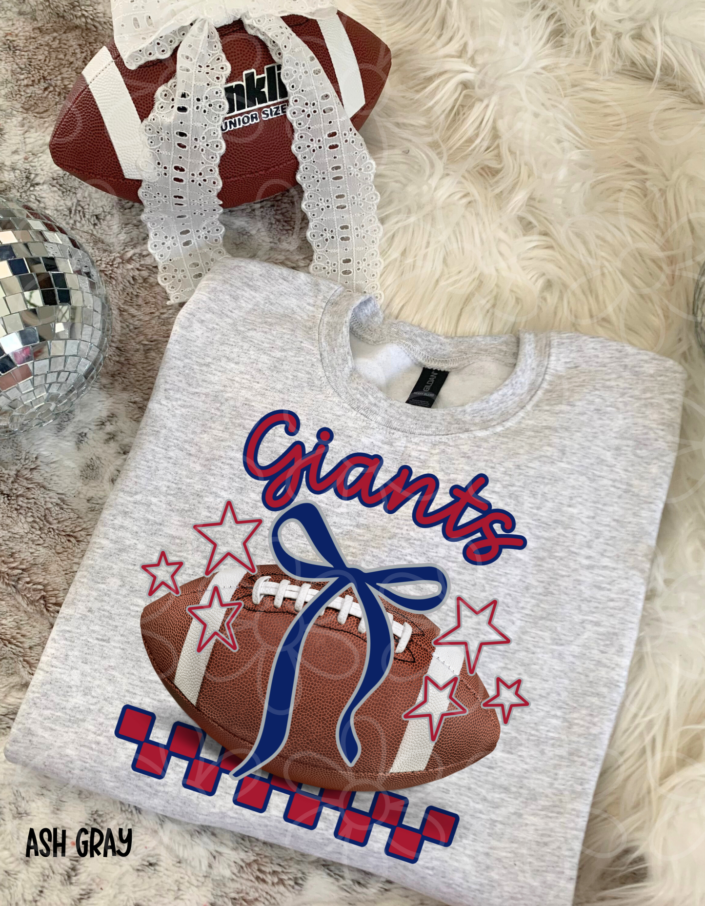 Football Teams Checkered Stars (Multiple Options) Kids Completed Tee