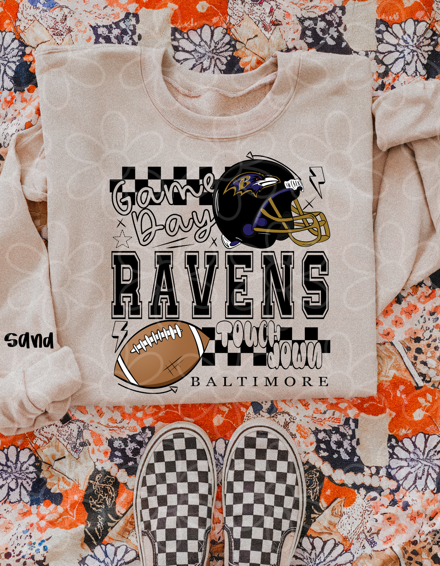 Game Day Checkered Football Teams (Multiple Options) Kids Completed Tee
