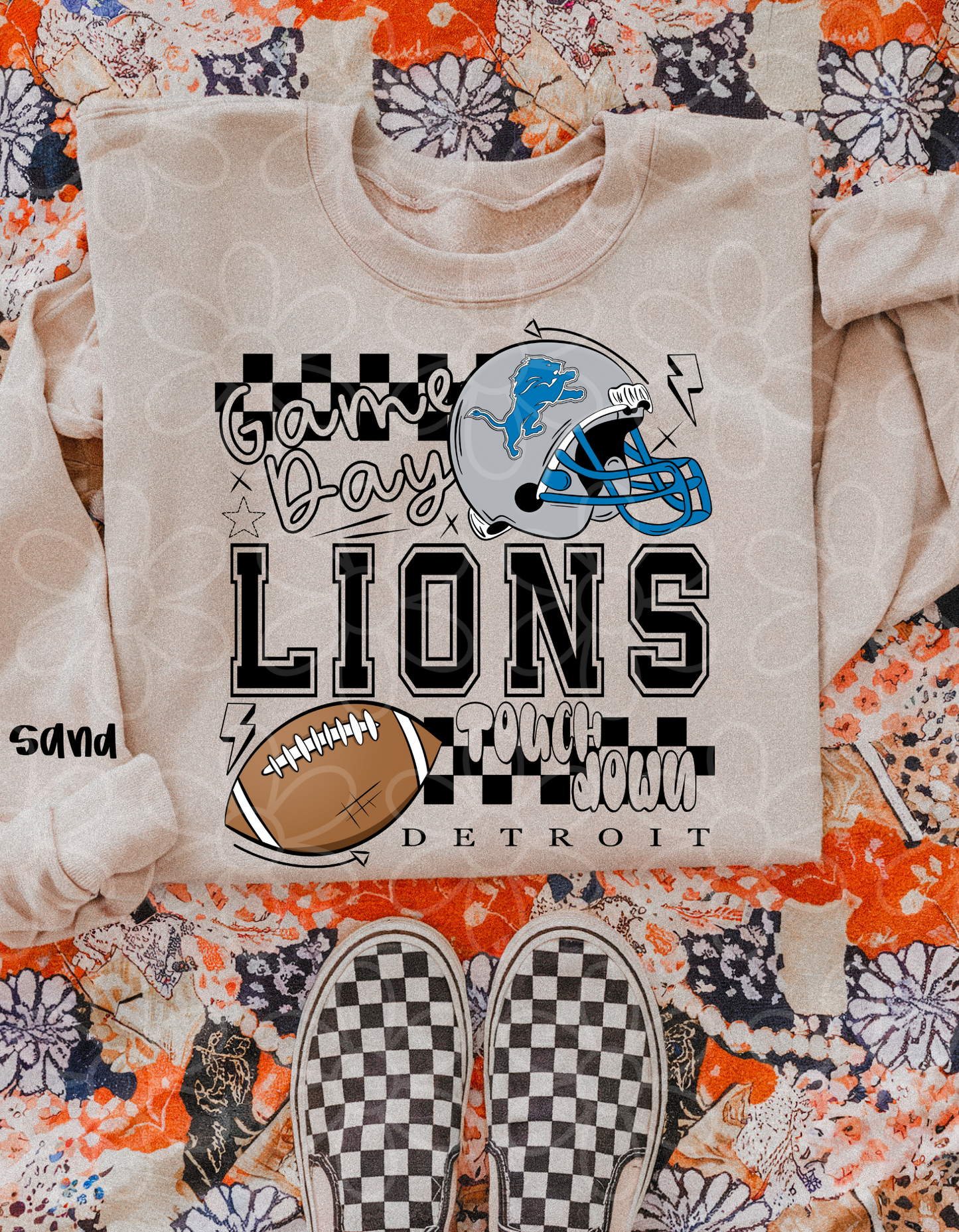 Game Day Checkered Football Teams (Multiple Options) Kids Completed Tee