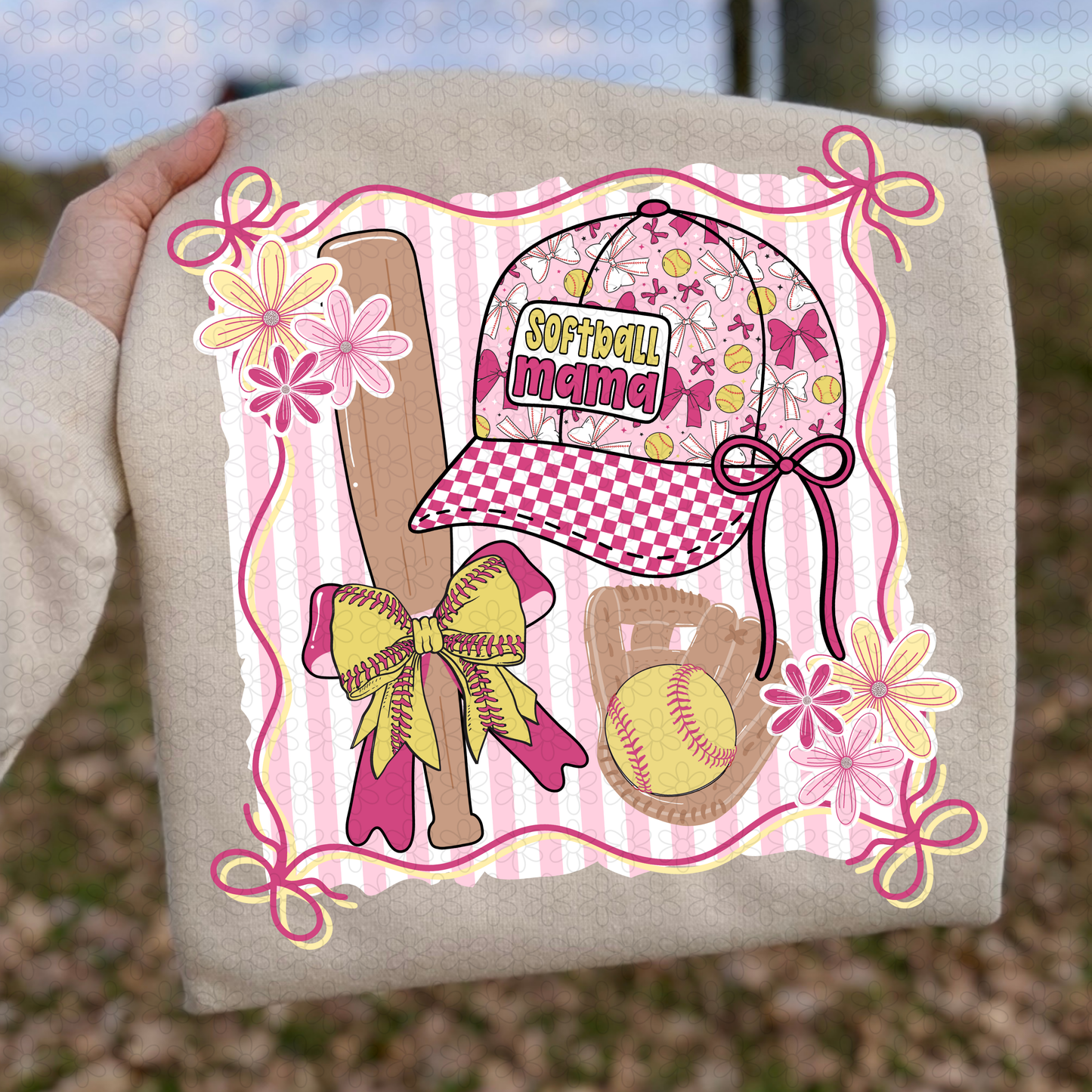 Softball Mama Hat Coquette DTF Transfer