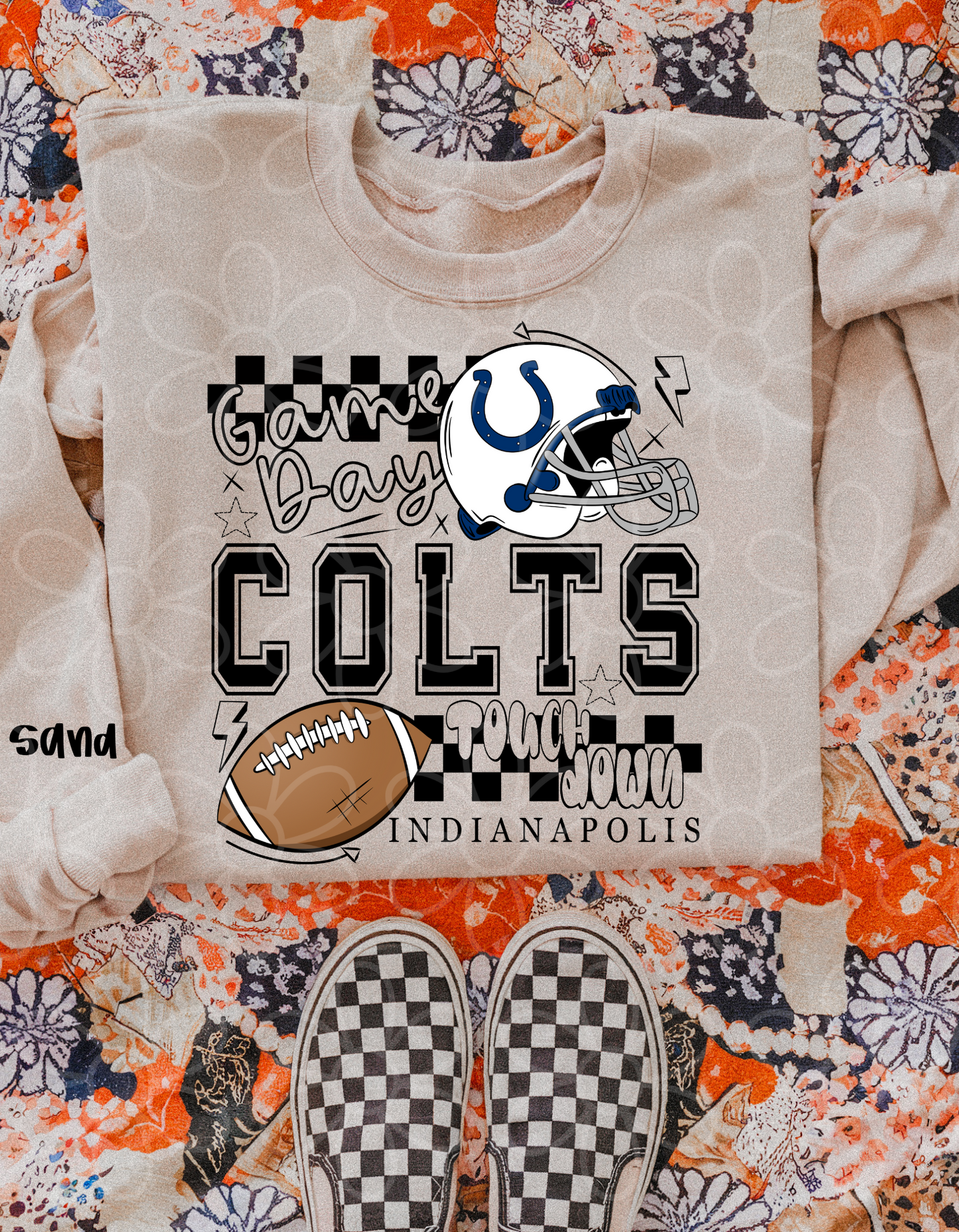 Game Day Checkered Football Teams (Multiple Options) Completed Tee