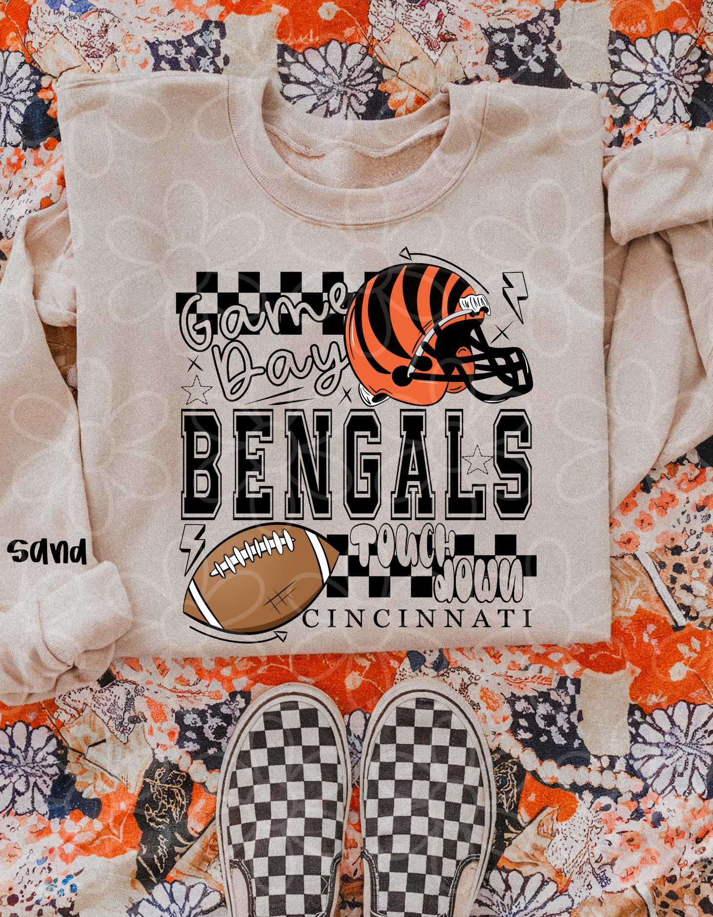 Game Day Checkered Football Teams (Multiple Options) Completed Tee