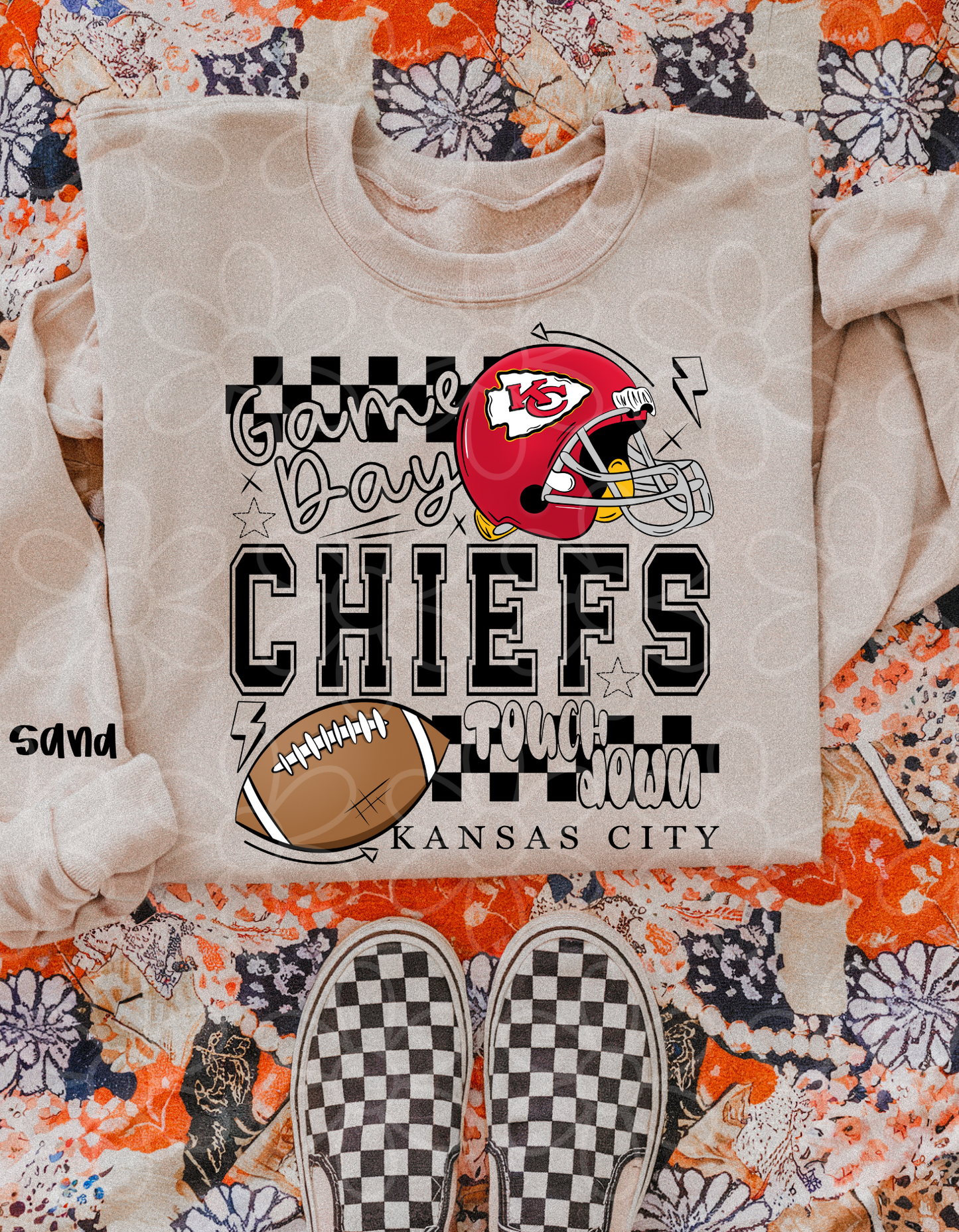 Game Day Checkered Football Teams (Multiple Options) Kids Completed Tee