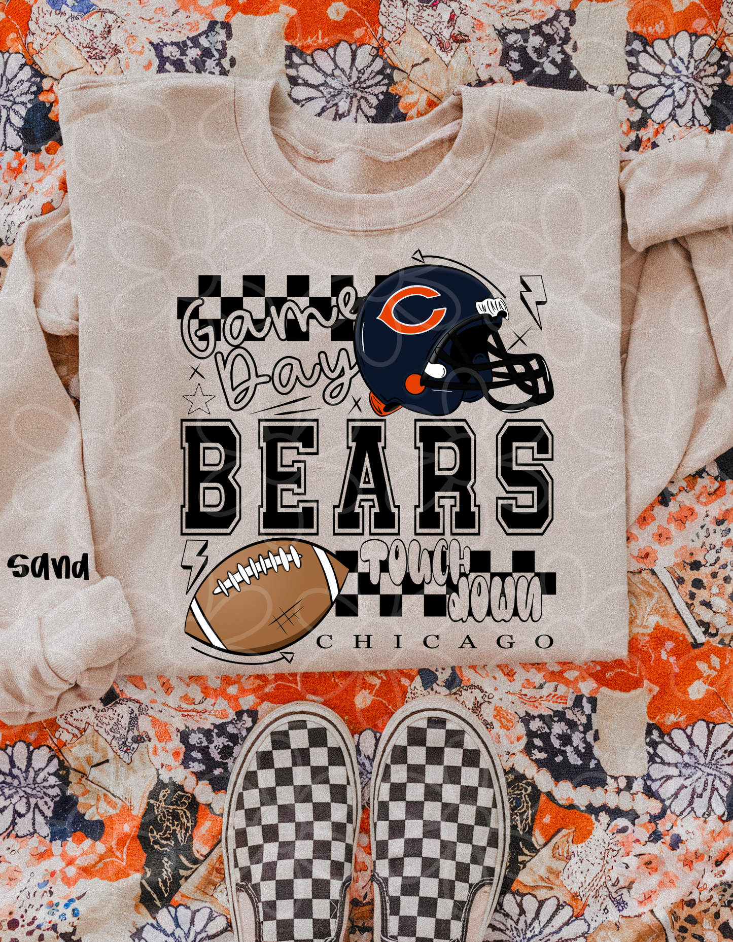 Game Day Checkered Football Teams (Multiple Options) Completed Tee