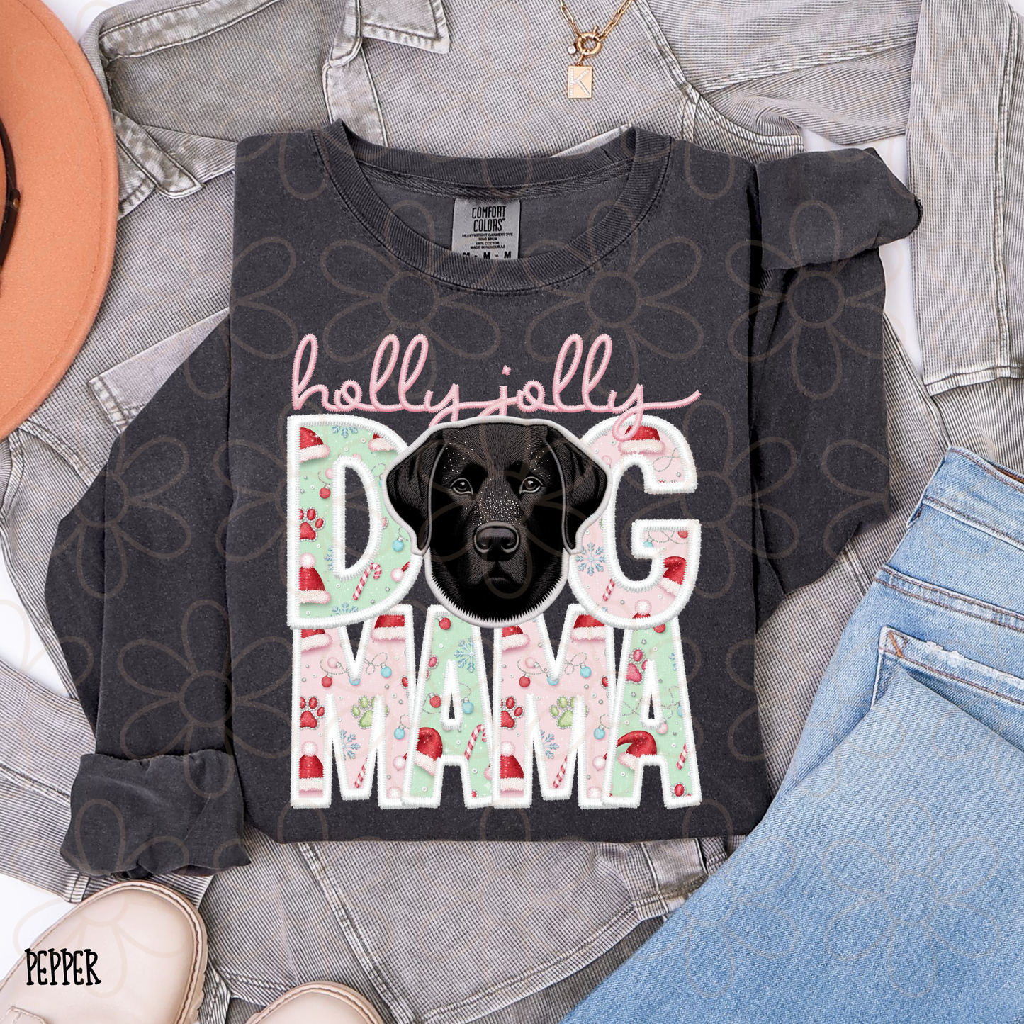 Holly Jolly Dog Mama (Multiple Options) Completed Tee
