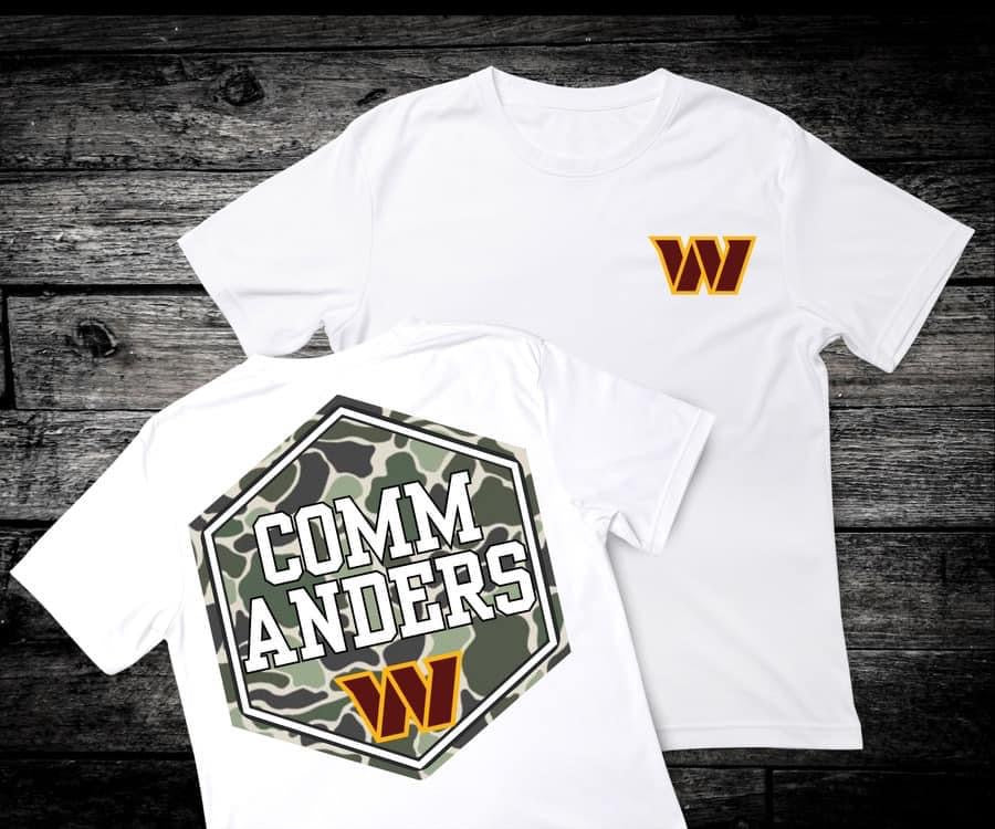 Front & Back Camo ‘Commanders’ 🏈 Completed Tee