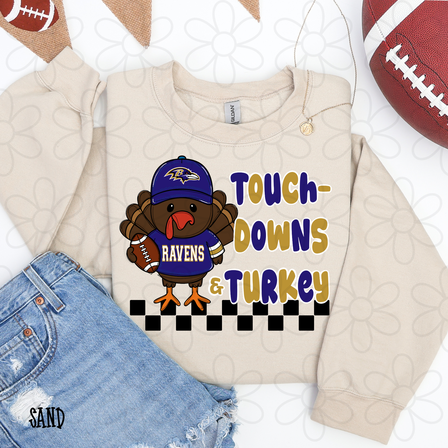 Touchdowns & Turkey Football Teams (Multiple Options) DTF Transfer