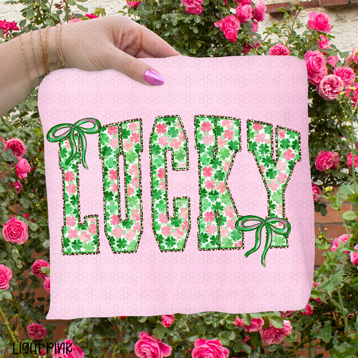 Leopard Pink Green Clover Lucky DTF Transfer