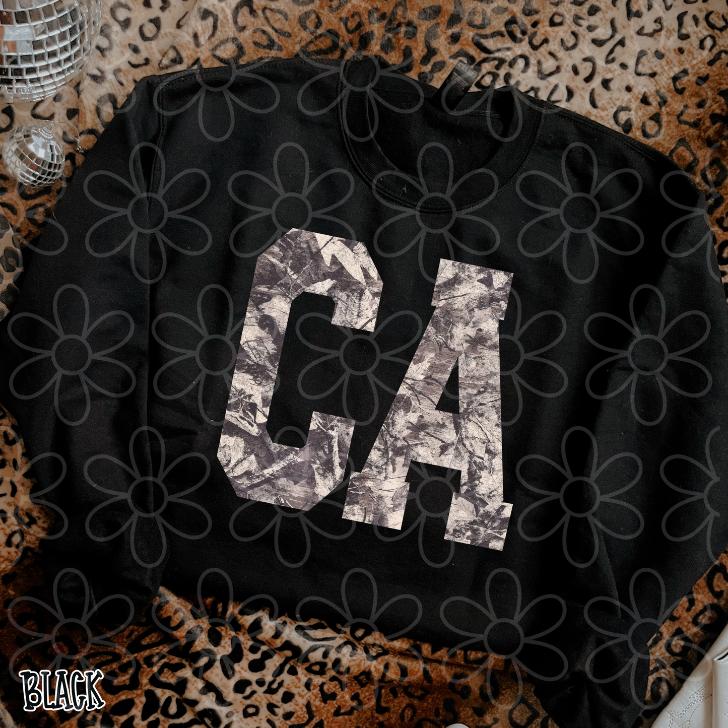 Leafy Camo State Abbreviations (Multiple Options) Completed Tee