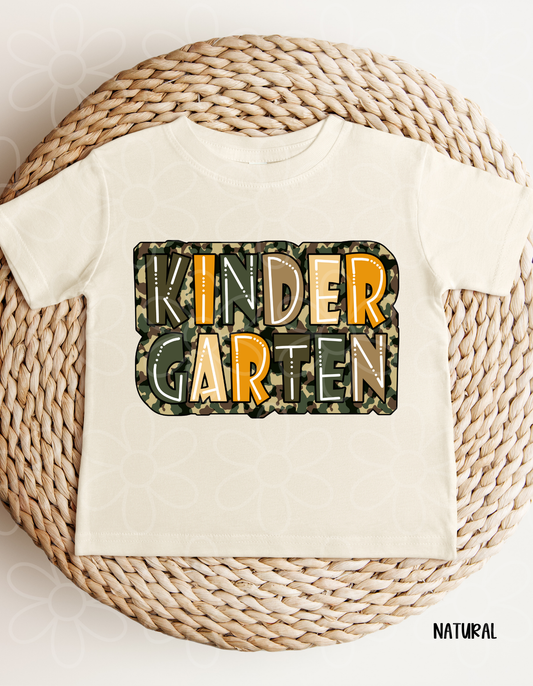 Camo School Grades (Multiple Options) Kids Completed Tee