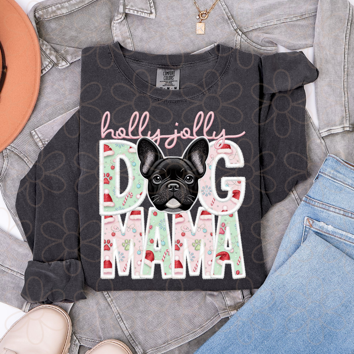 Holly Jolly Dog Mama (Multiple Options) Completed Tee