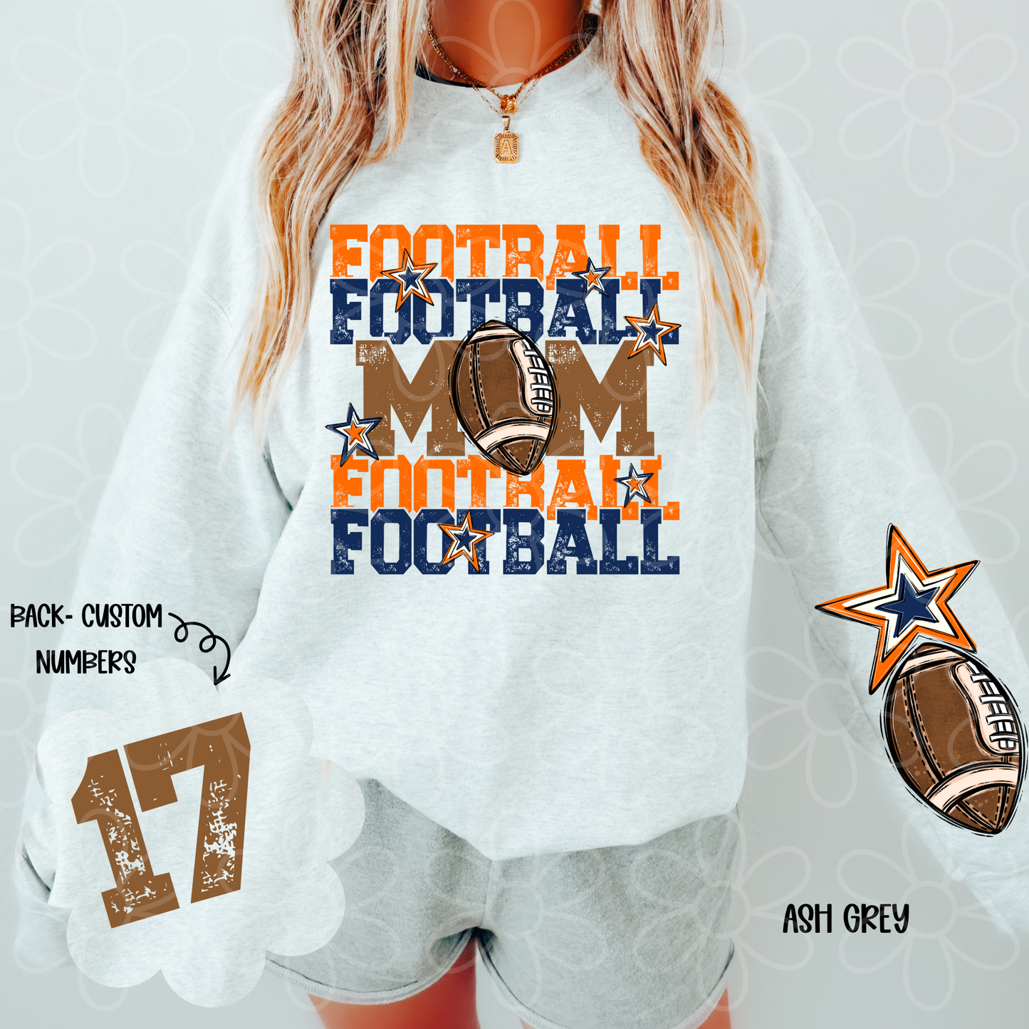 Football Mama Custom Number (Multiple Color Options) DTF Transfer