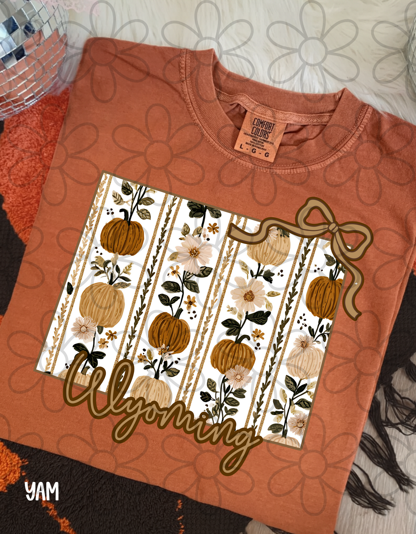 Fall Floral Pumpkin States (Multiple Options) DTF Transfer