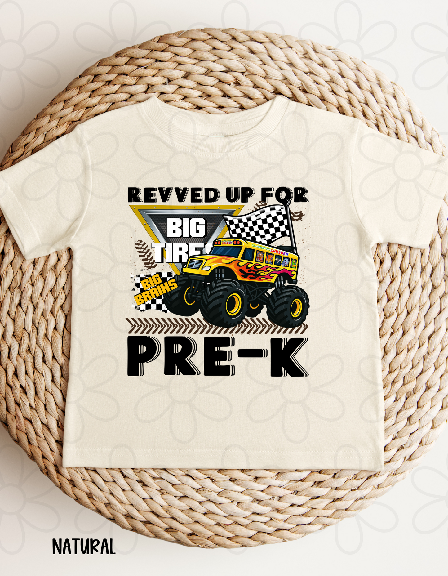 Revved Up For School Grades (Multiple Options) Kids Completed Tee